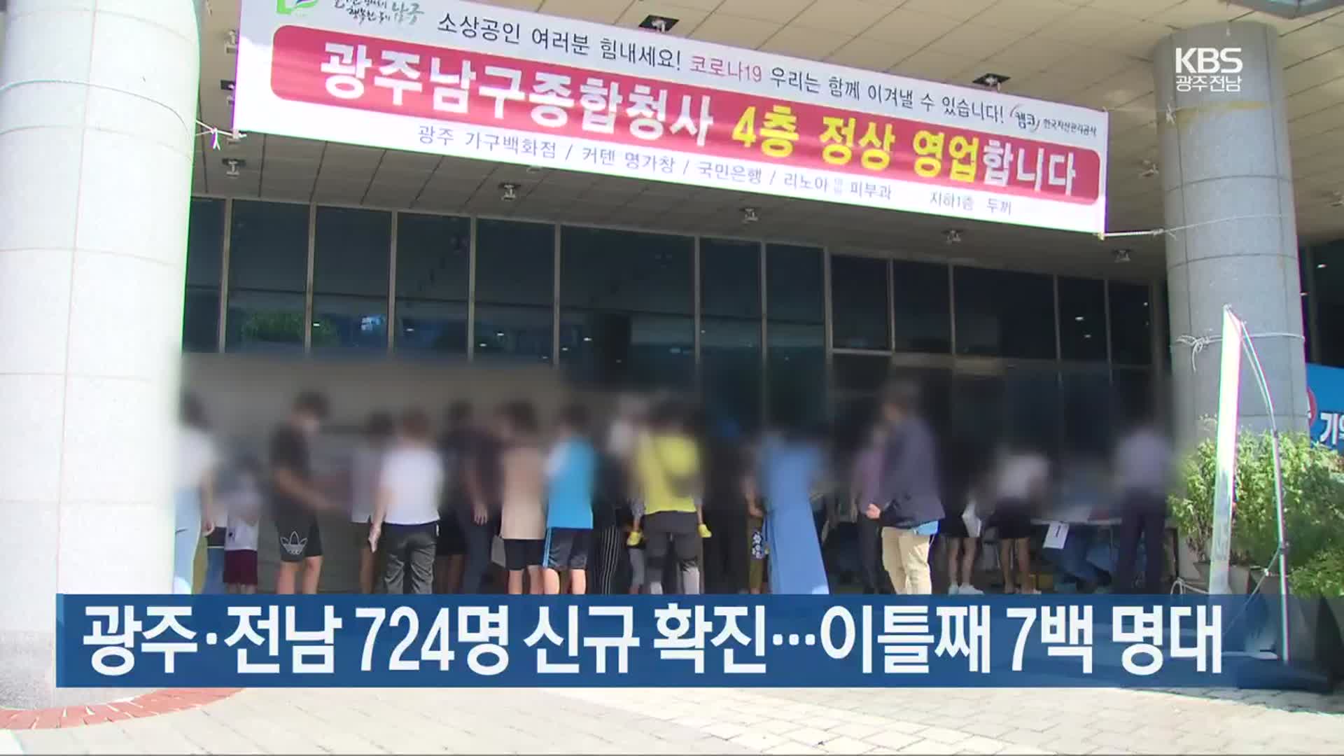 광주·전남 724명 신규 확진…이틀째 7백 명대
