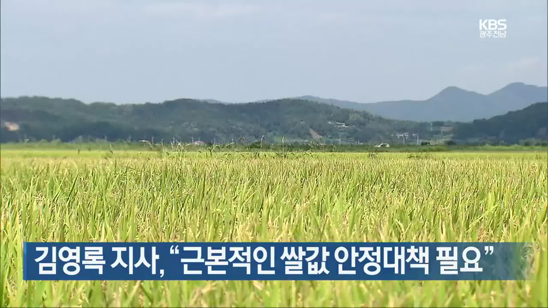 [여기는 전남] 김영록 지사 “근본적인 쌀값 안정대책 필요” 외