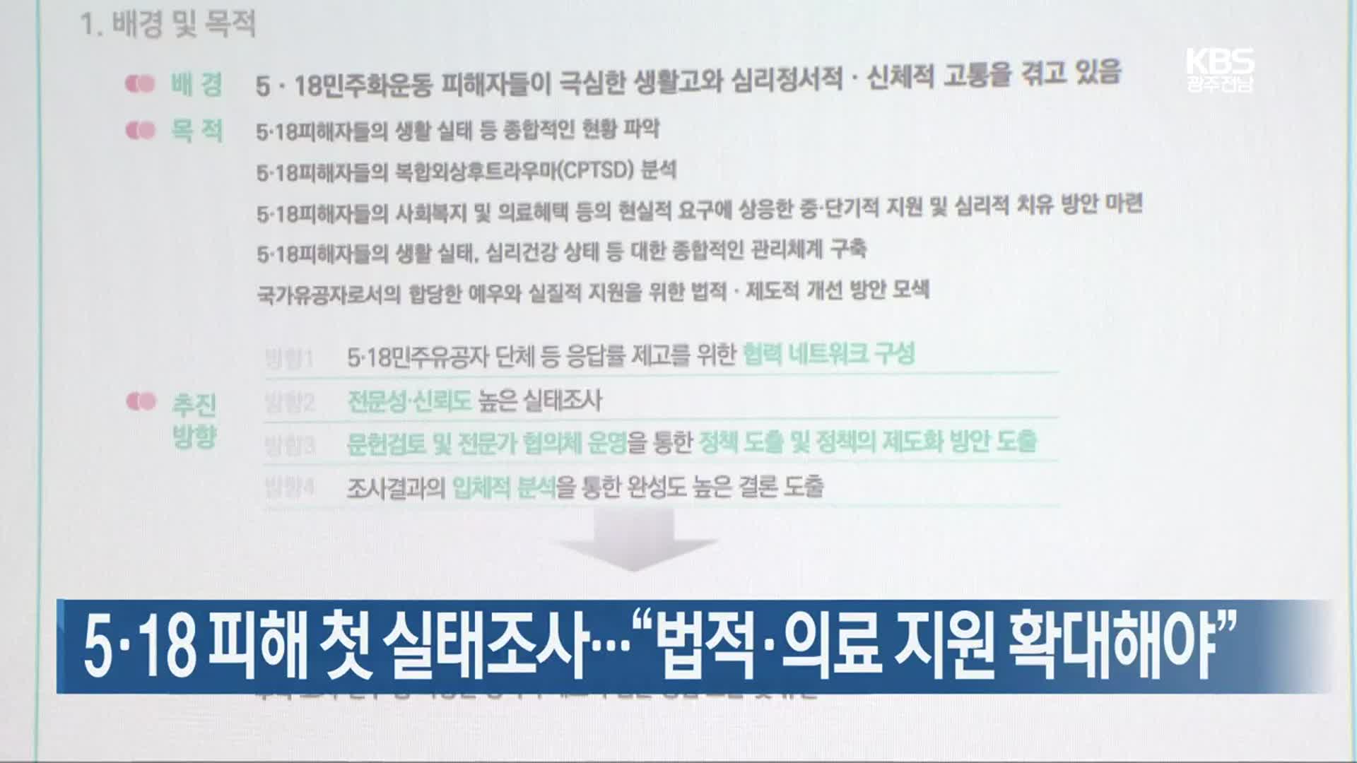 [간추린 뉴스] 5·18 피해 첫 실태 조사…“법적·의료 지원 확대해야” 외