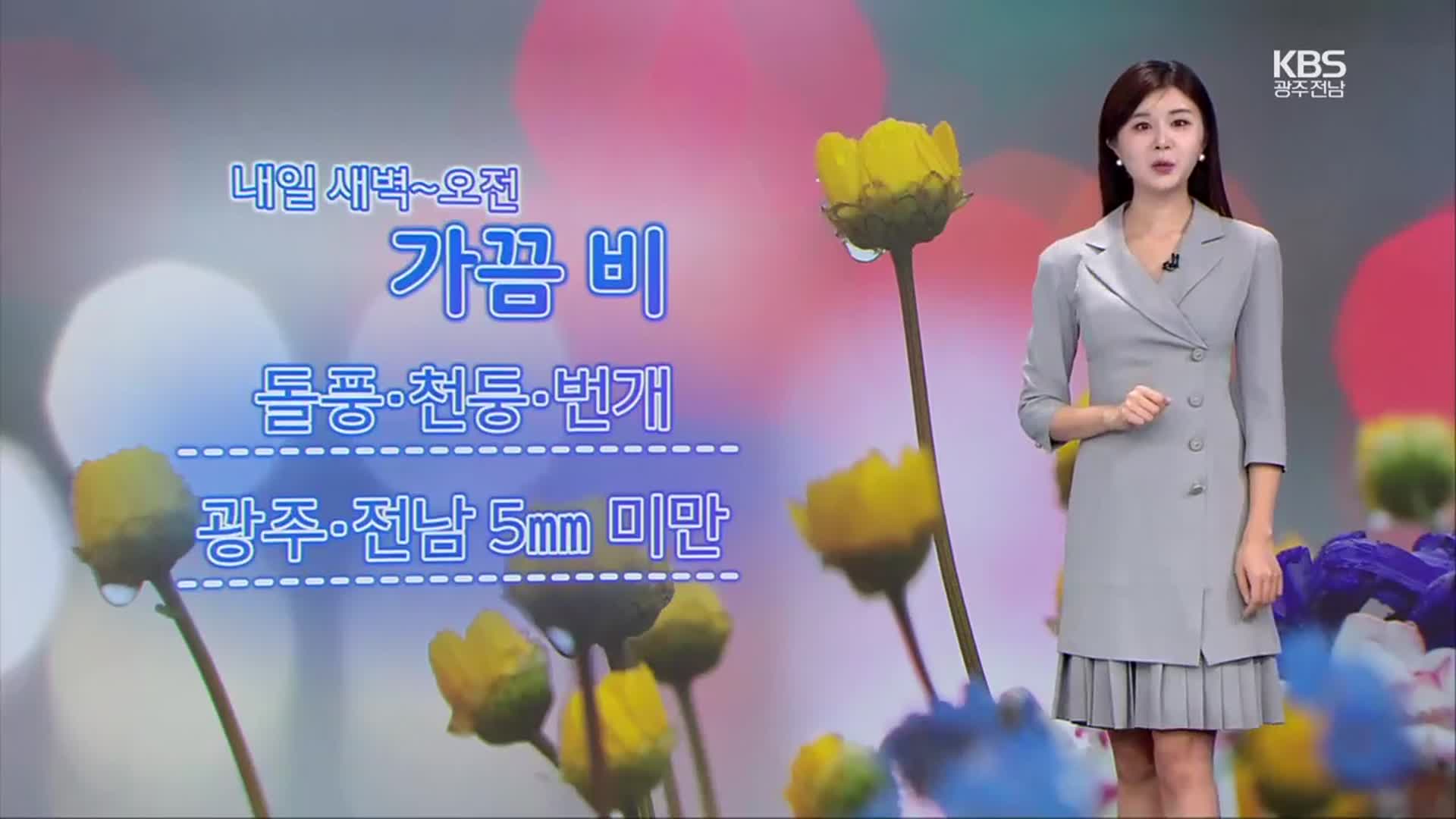 [날씨] 광주·전남 곳곳 내일 오전까지 약한 비…이번 주 고온현상 계속