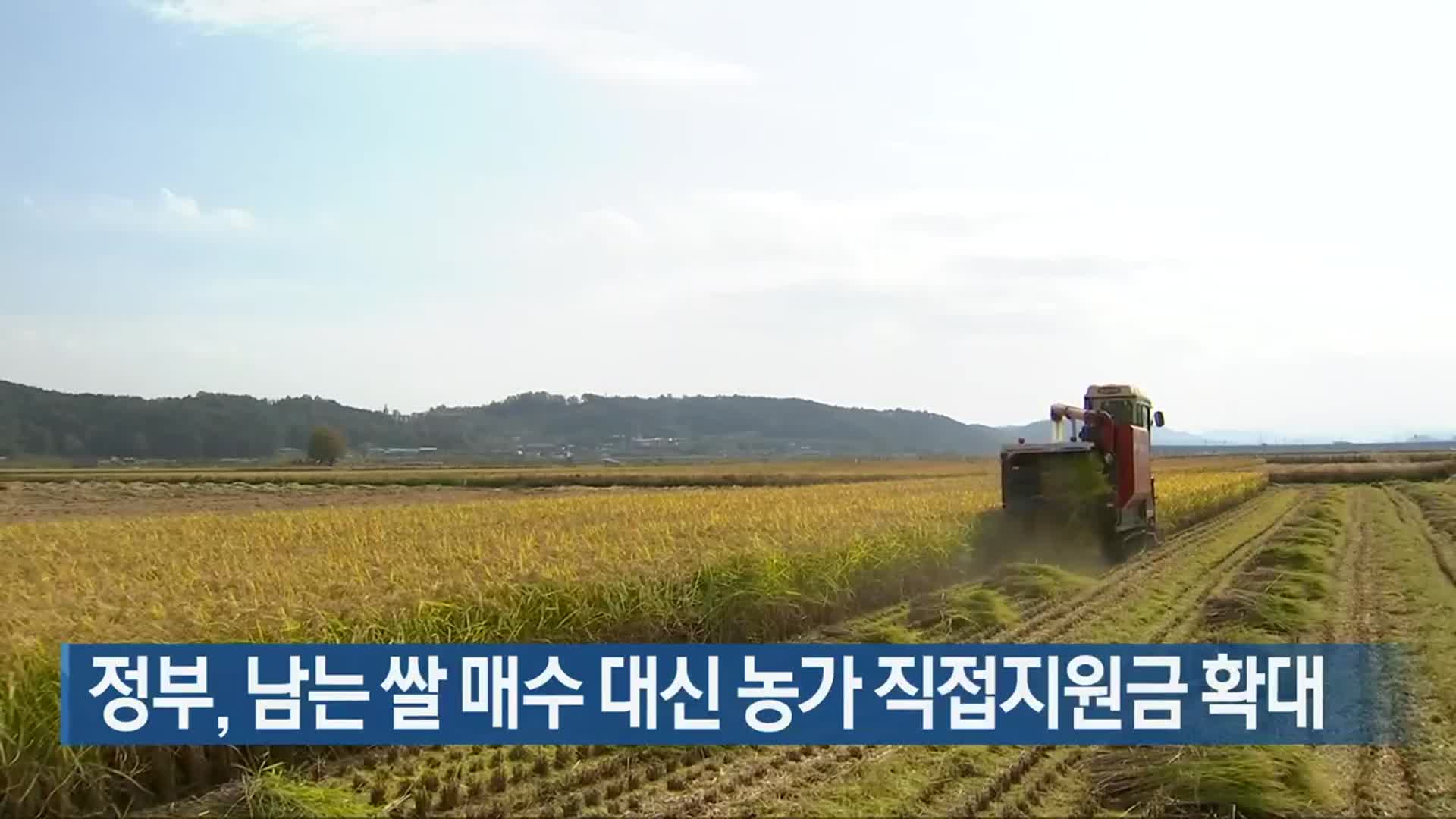 정부, 남는 쌀 매수 대신 농가 직접지원금 확대