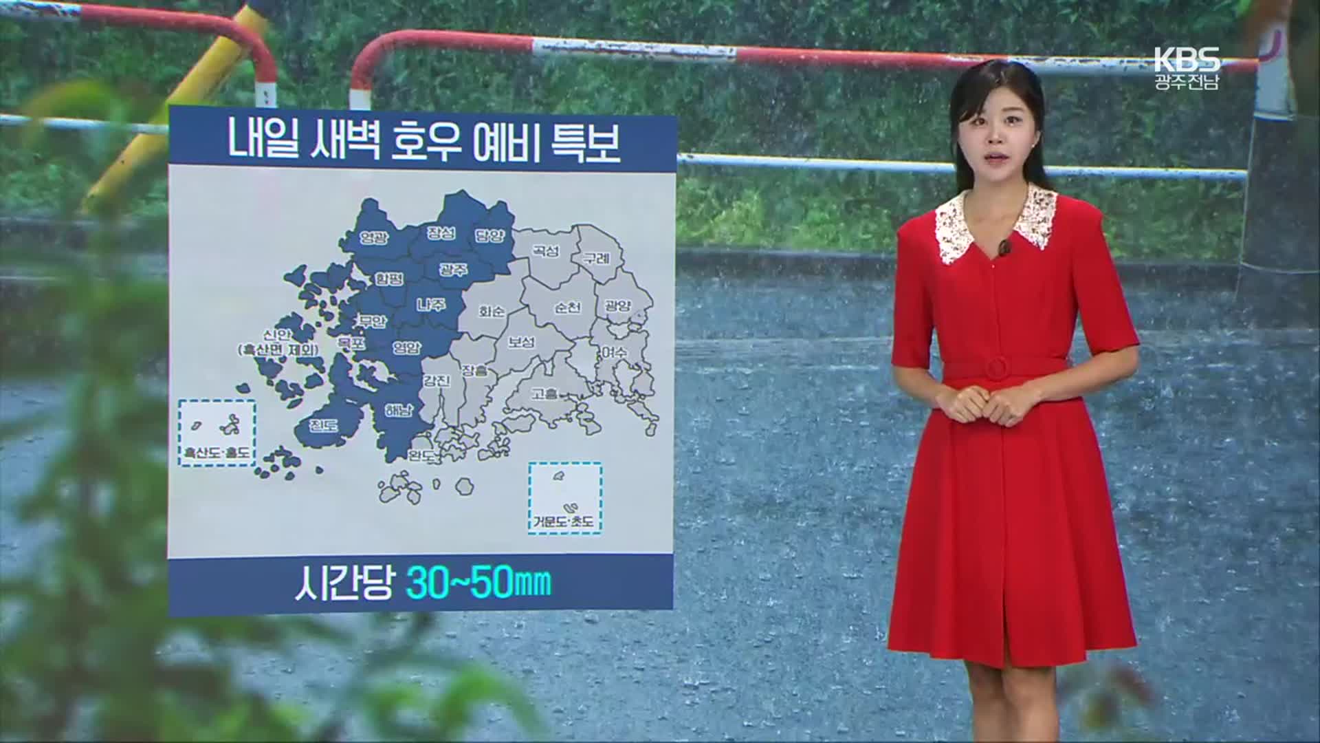 [날씨] 광주·전남 11개 시군 호우 예비특보…밤사이 빗줄기 강해져