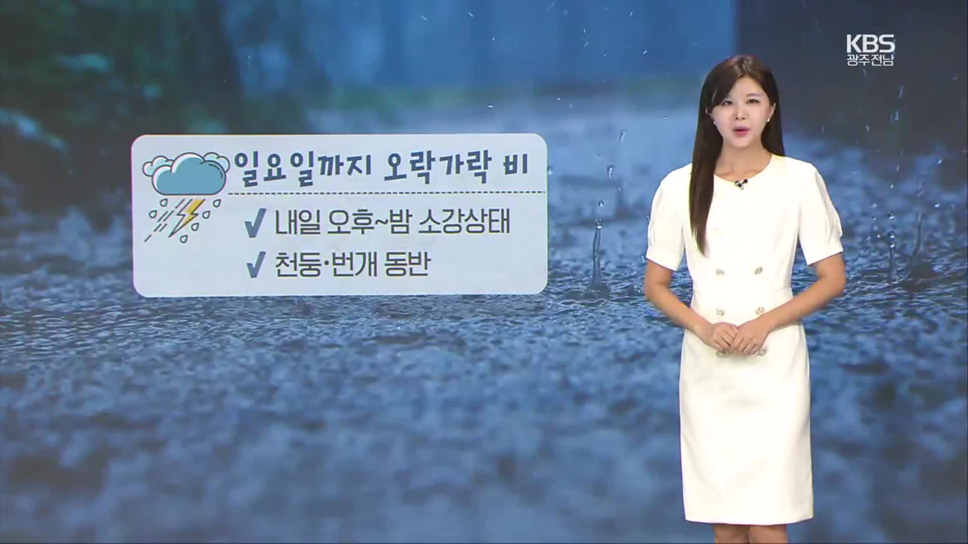 [날씨] 광주·전남 일요일까지 오락가락 비…더위 주춤