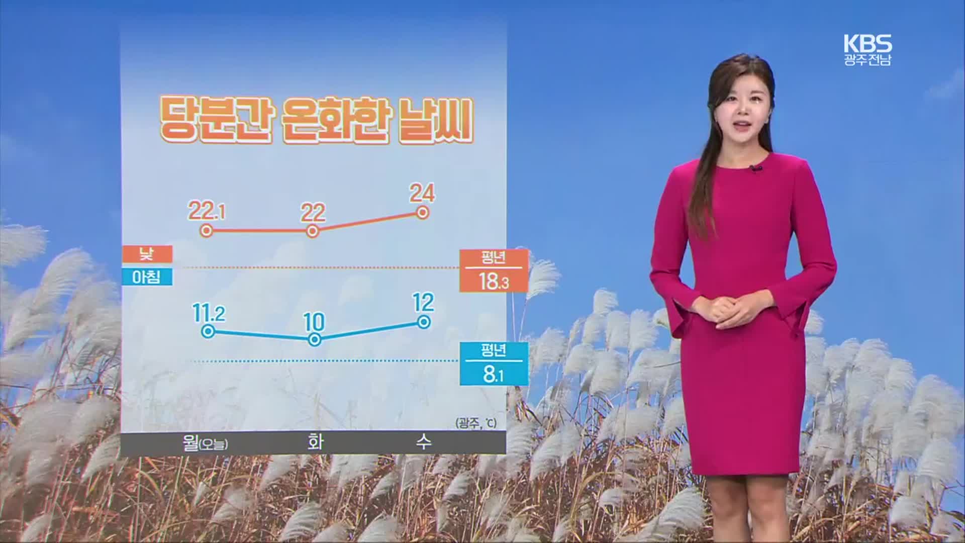 [날씨] 광주·전남 당분간 온화한 날씨…내일 새벽~오전 짙은 안개 주의