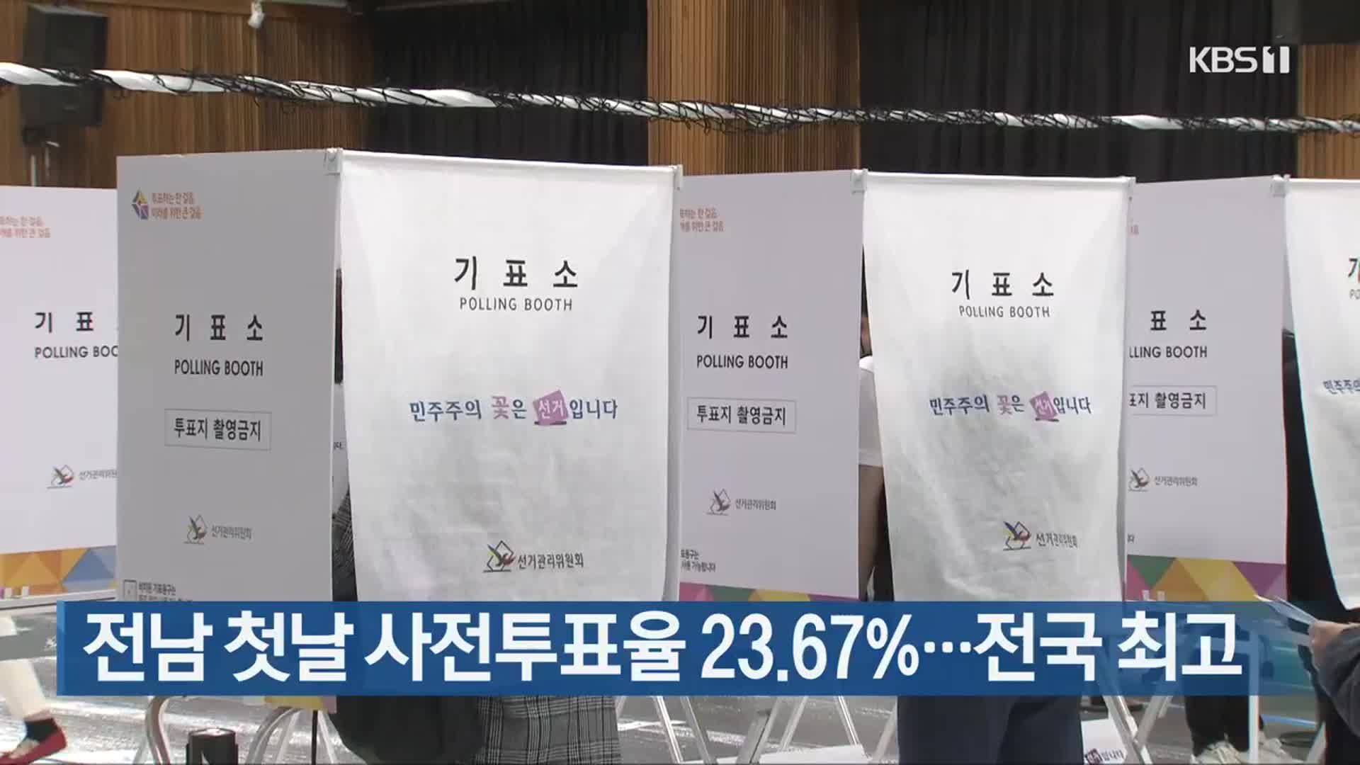 전남 첫날 사전투표율 23.67%…전국 최고