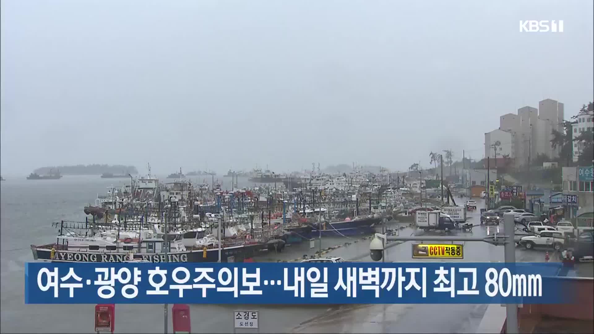 여수·광양 호우주의보…내일 새벽까지 최고 80mm