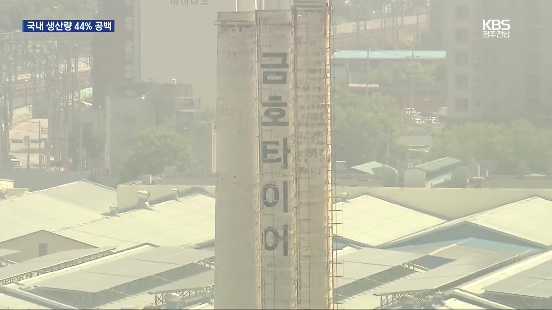 국내 생산량 44% 공백…휴업 장기화 우려