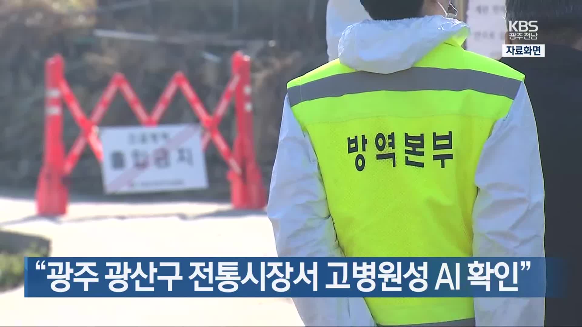 “광주 광산구 전통시장서 고병원성 AI 확인”
