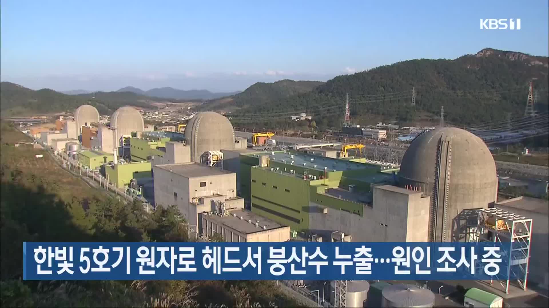 한빛 5호기 원자로 헤드서 붕산수 누출…원인 조사 중