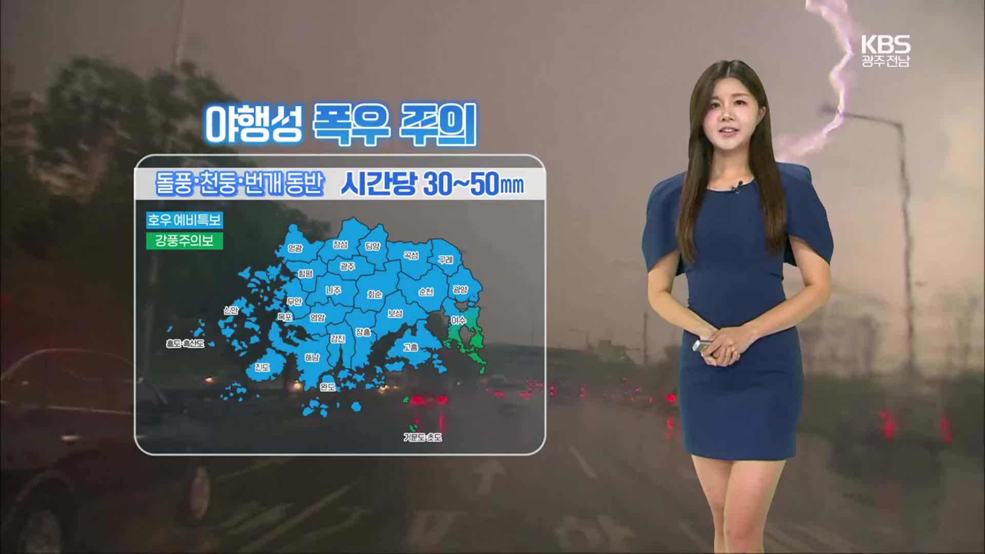 [날씨] 광주·전남 최고 120mm↑ 많은 비…야행성 폭우 주의