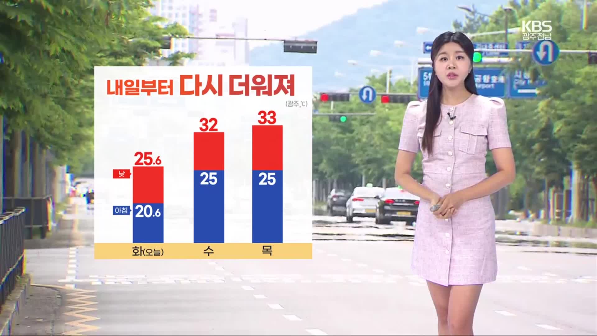 [날씨] 광주·전남 시간당 30~50mm 폭우…내일 다시 폭염