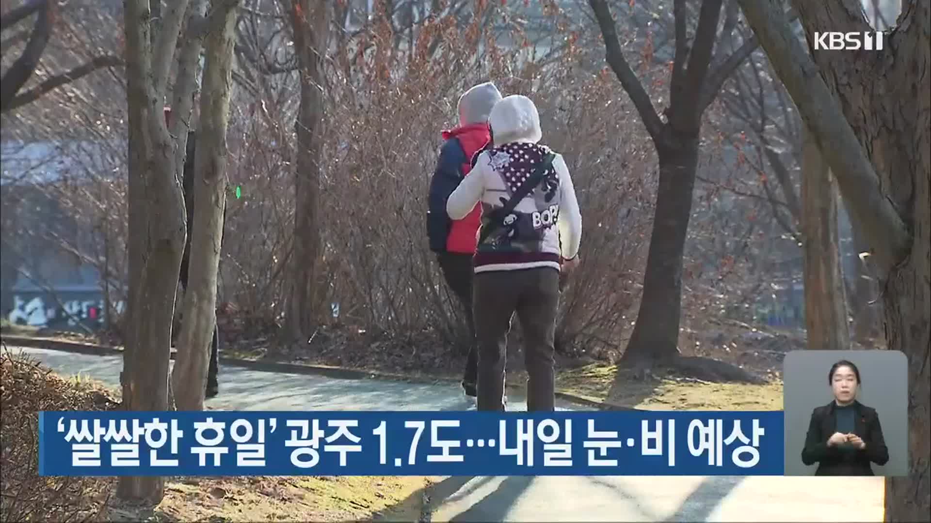 ‘쌀쌀한 휴일’ 광주 1.7도…내일 눈·비 예상