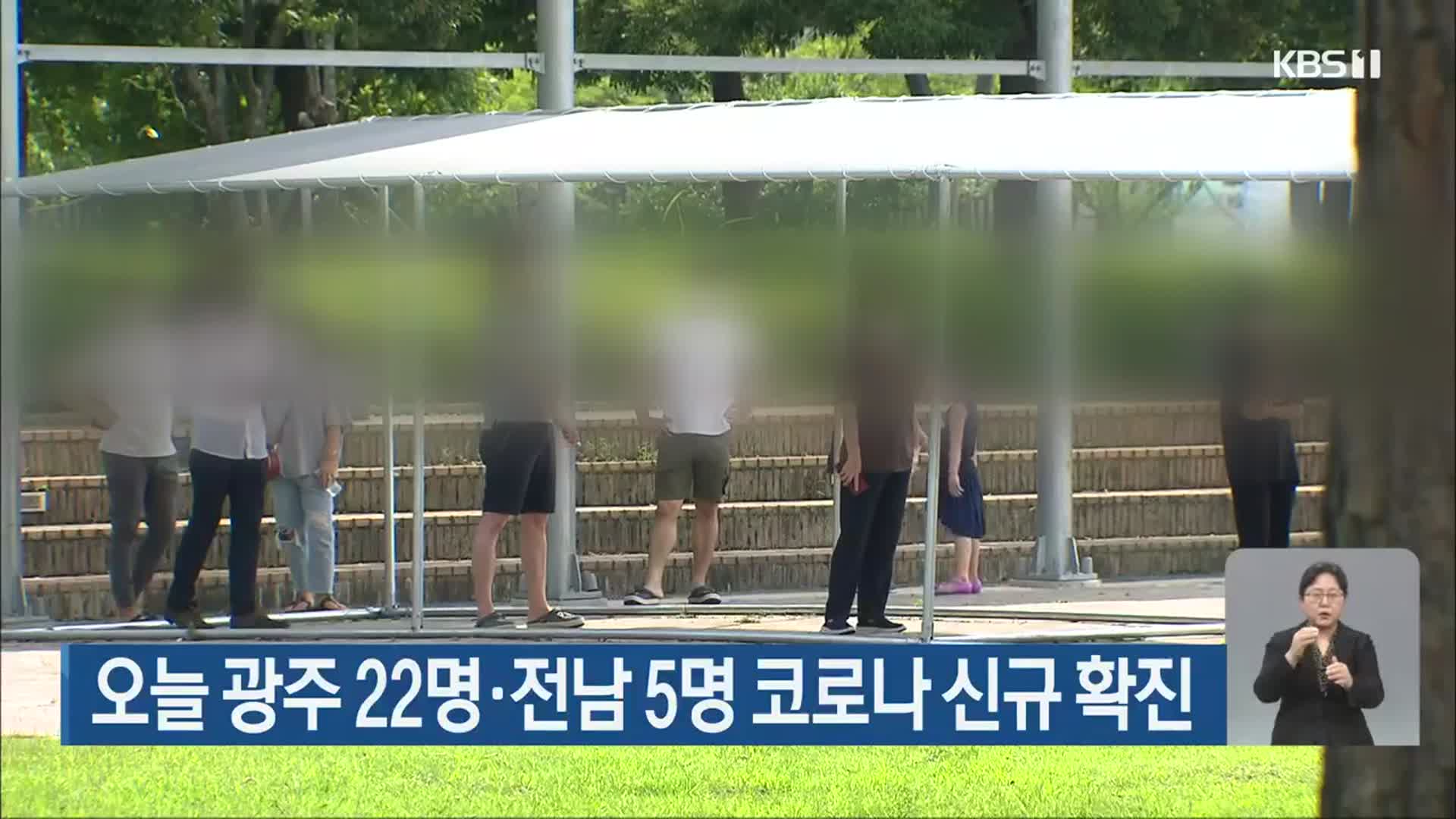 오늘 광주 22명·전남 5명 코로나19 신규 확진
