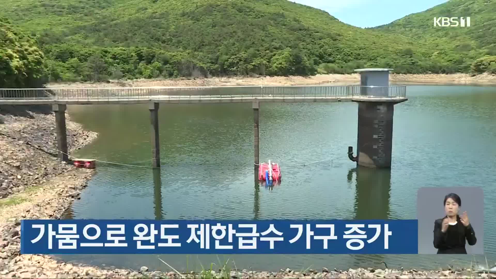 가뭄으로 완도 제한급수 가구 증가