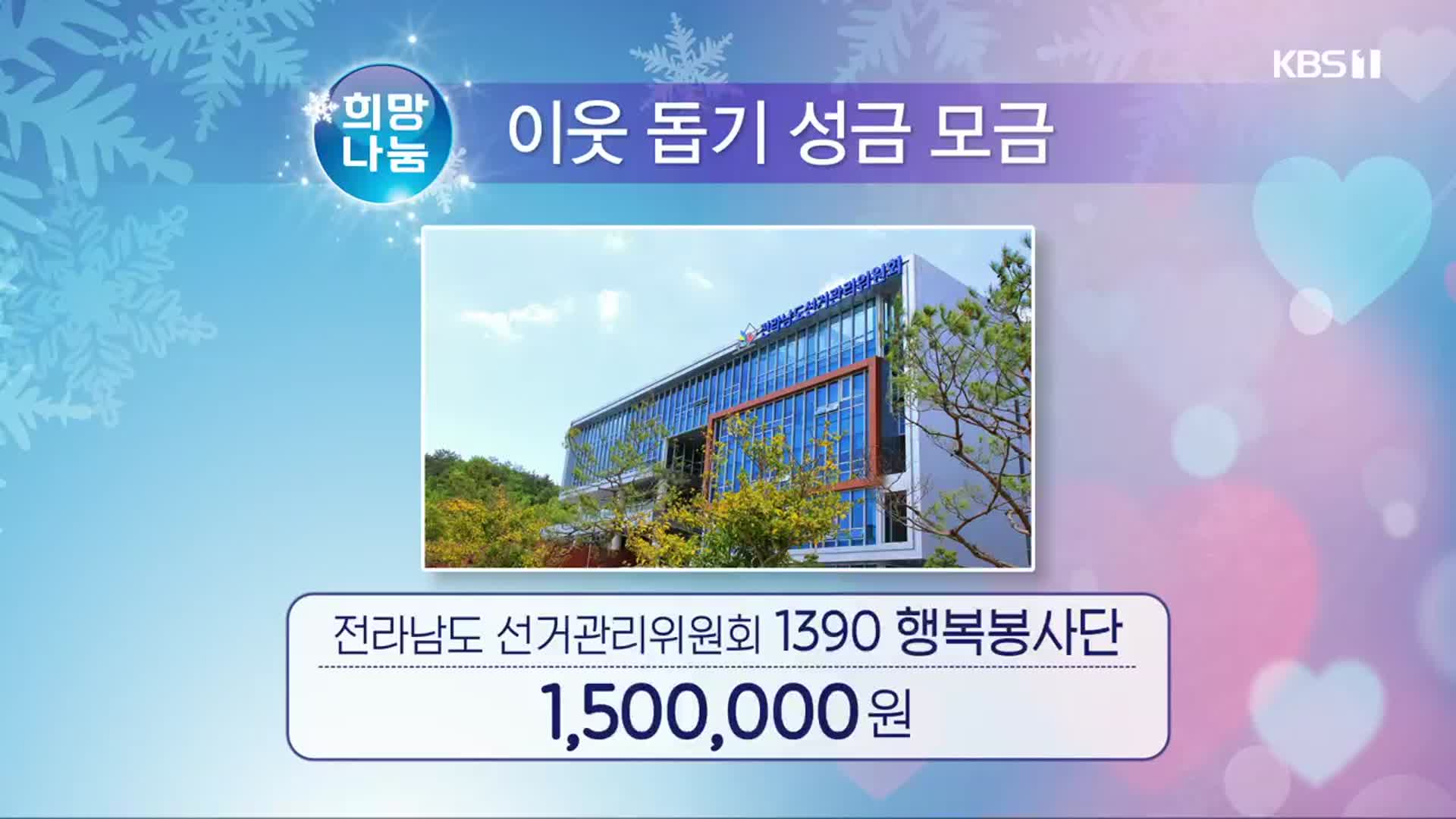 희망나눔 이웃 돕기 성금 모금