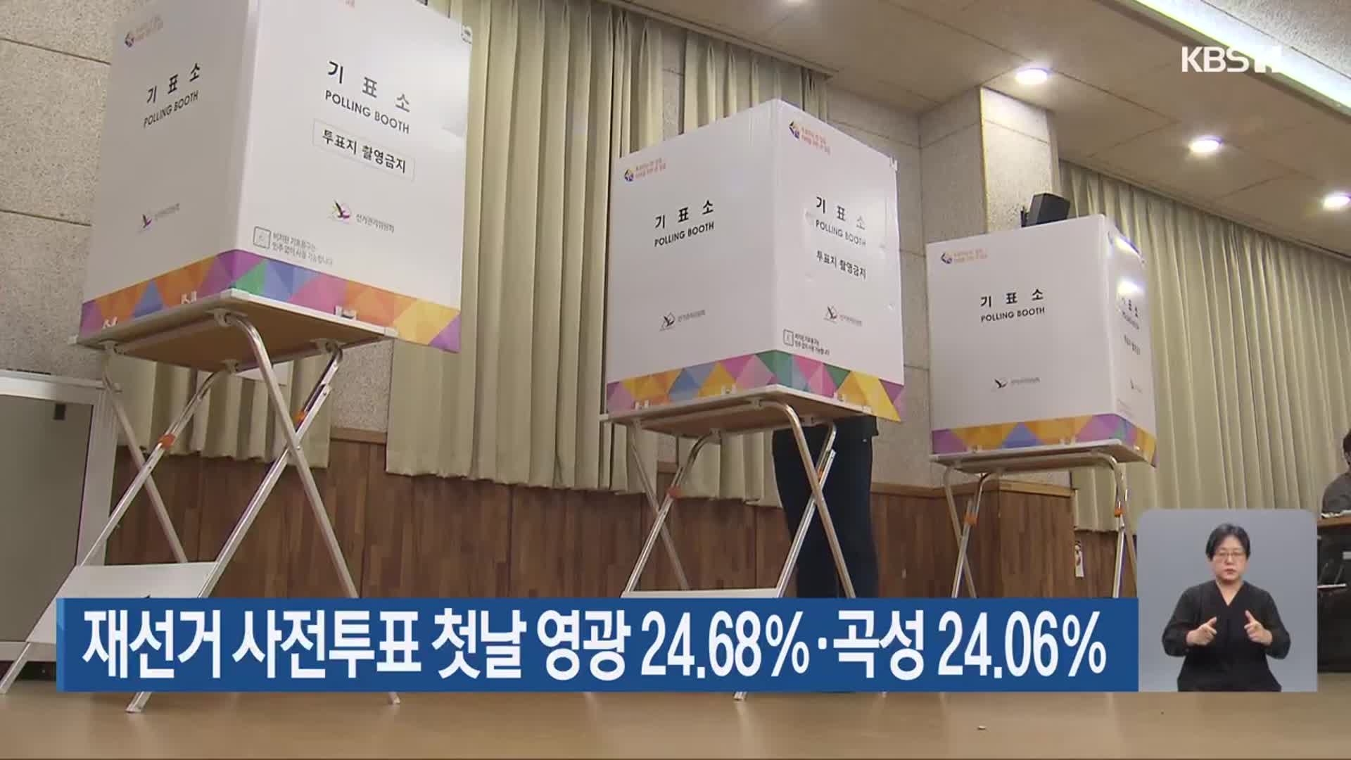 재선거 사전투표 첫날 영광 24.68%·곡성 24.06%