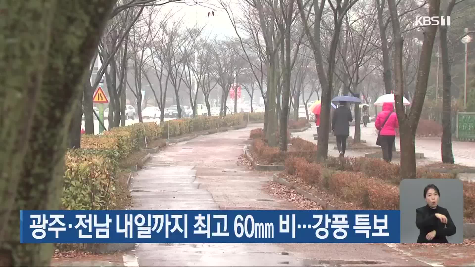 광주·전남 내일까지 최고 60mm 비…강풍 특보