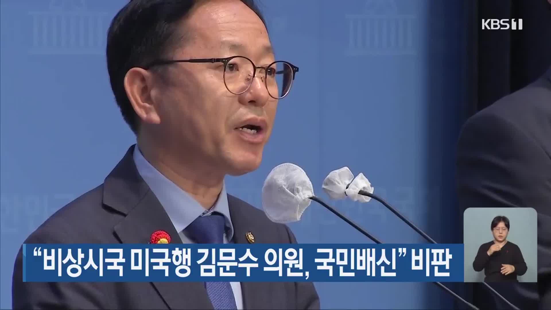 “비상시국 미국행 김문수 의원, 국민배신” 비판