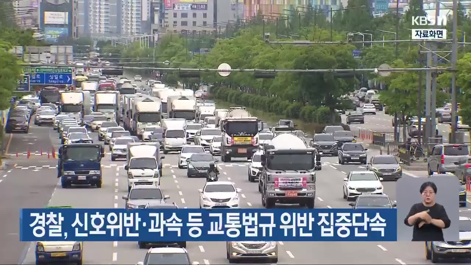 경찰, 신호위반·과속 등 교통법규 위반 집중단속