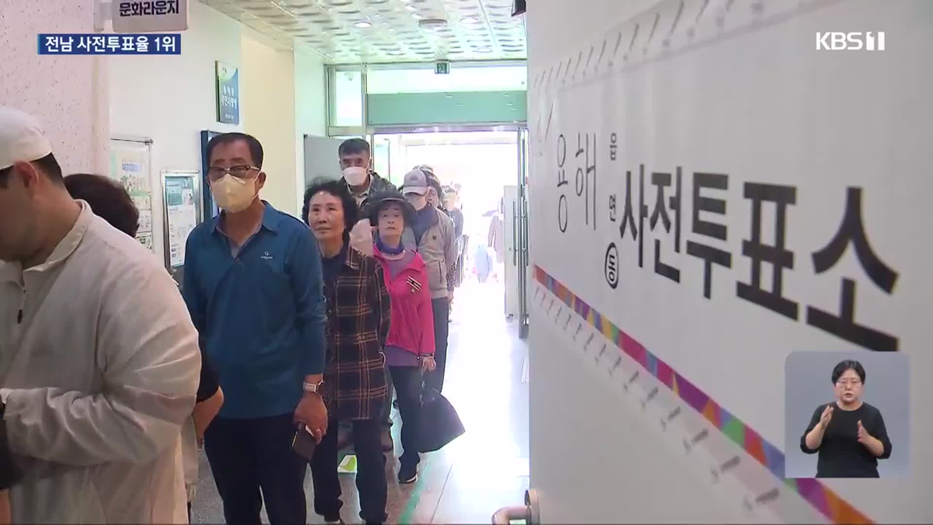 전국 최고 사전투표율…주말 유세 총력전