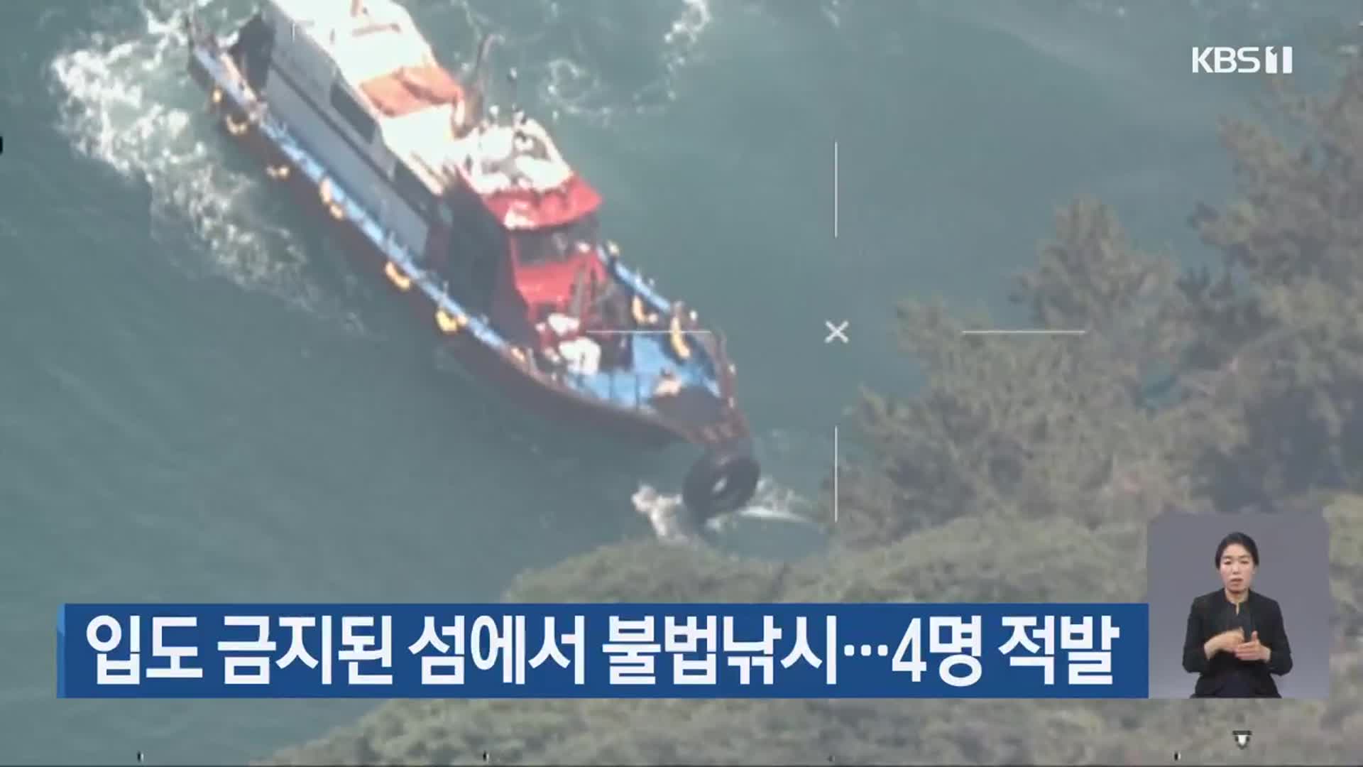 입도 금지된 섬에서 불법낚시…4명 적발