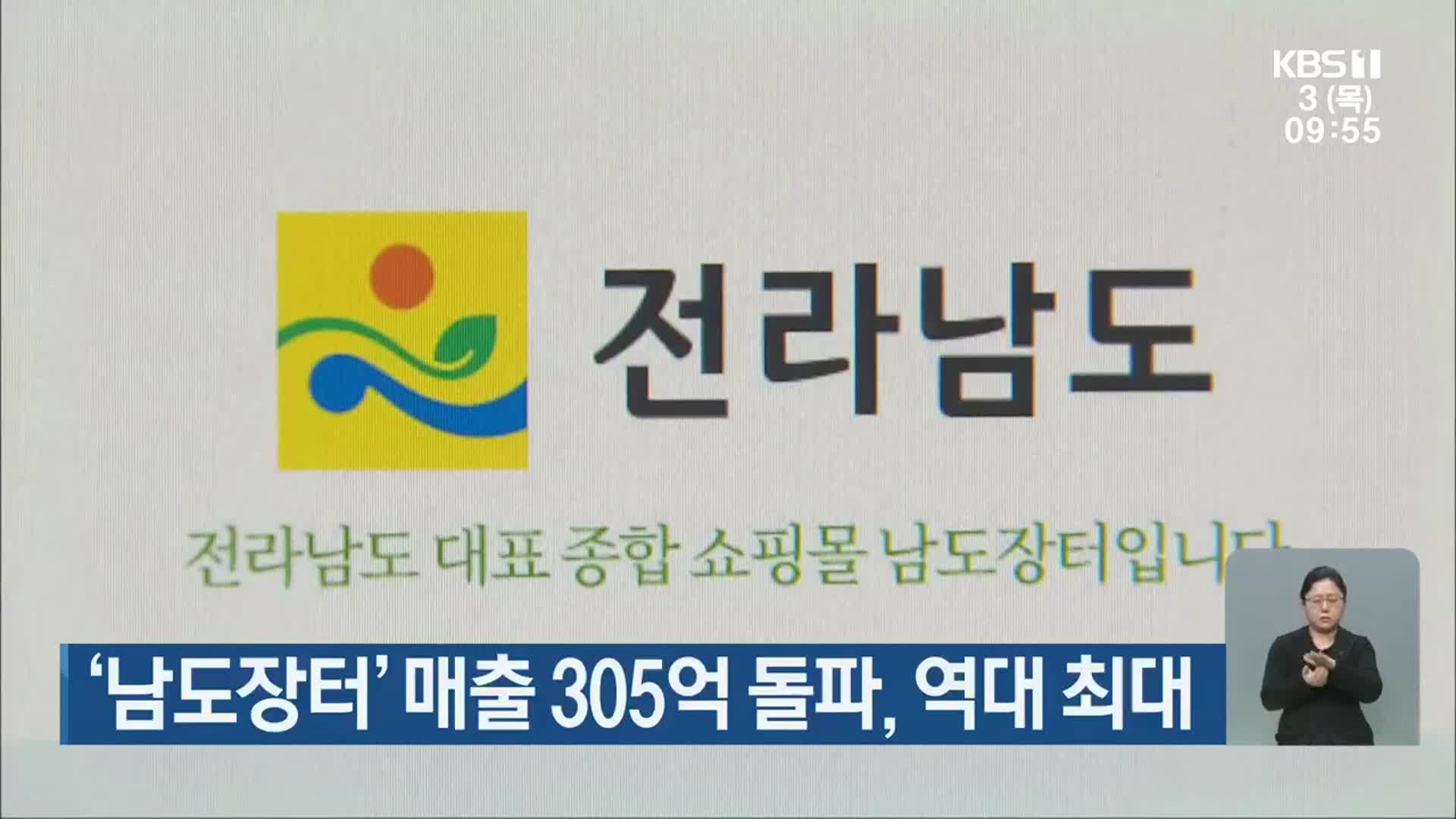 ‘남도장터’ 매출 305억 돌파, 역대 최대