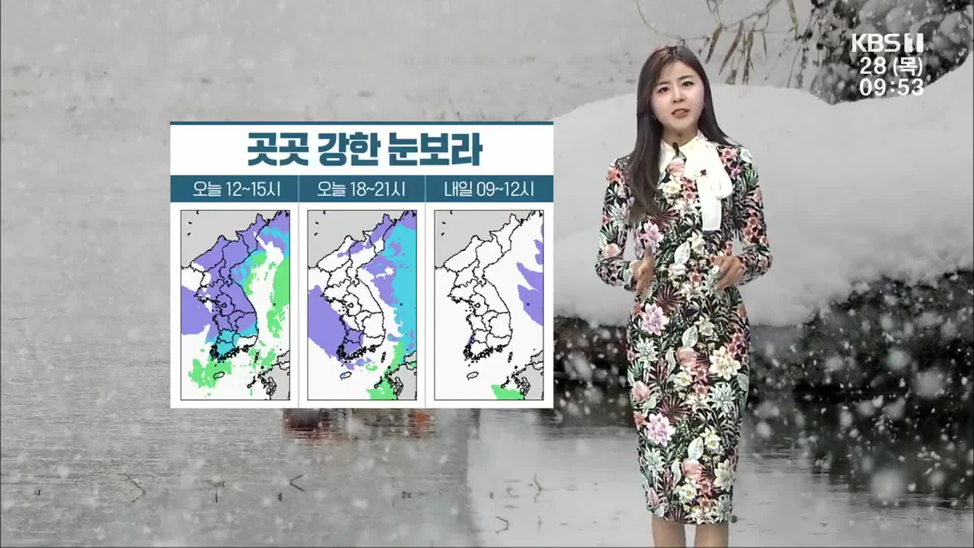[날씨] 광주·전남 곳곳 ‘강한 눈보라’…태풍급 강풍