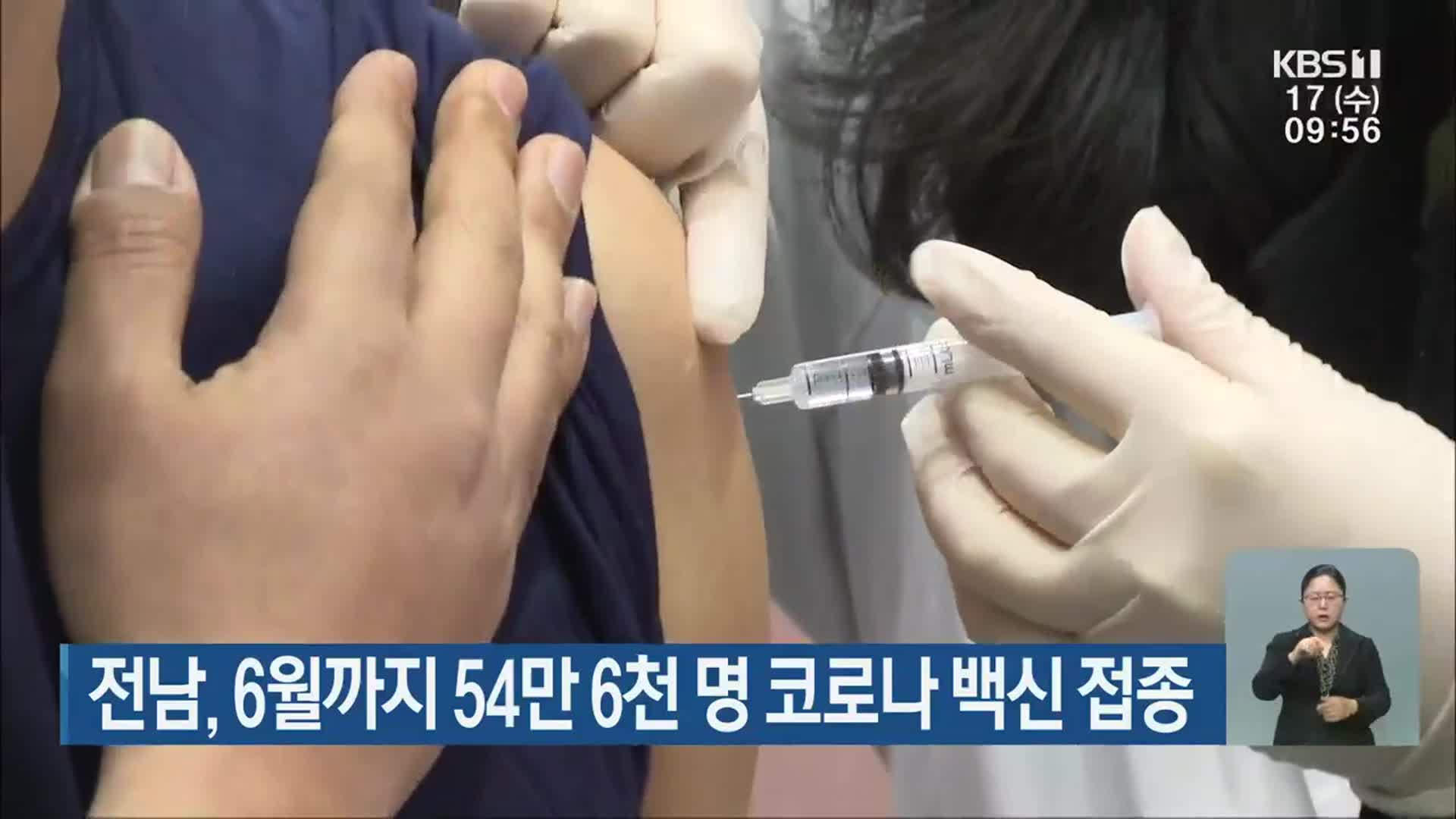 전남, 6월까지 54만 6천 명 코로나19 백신 접종