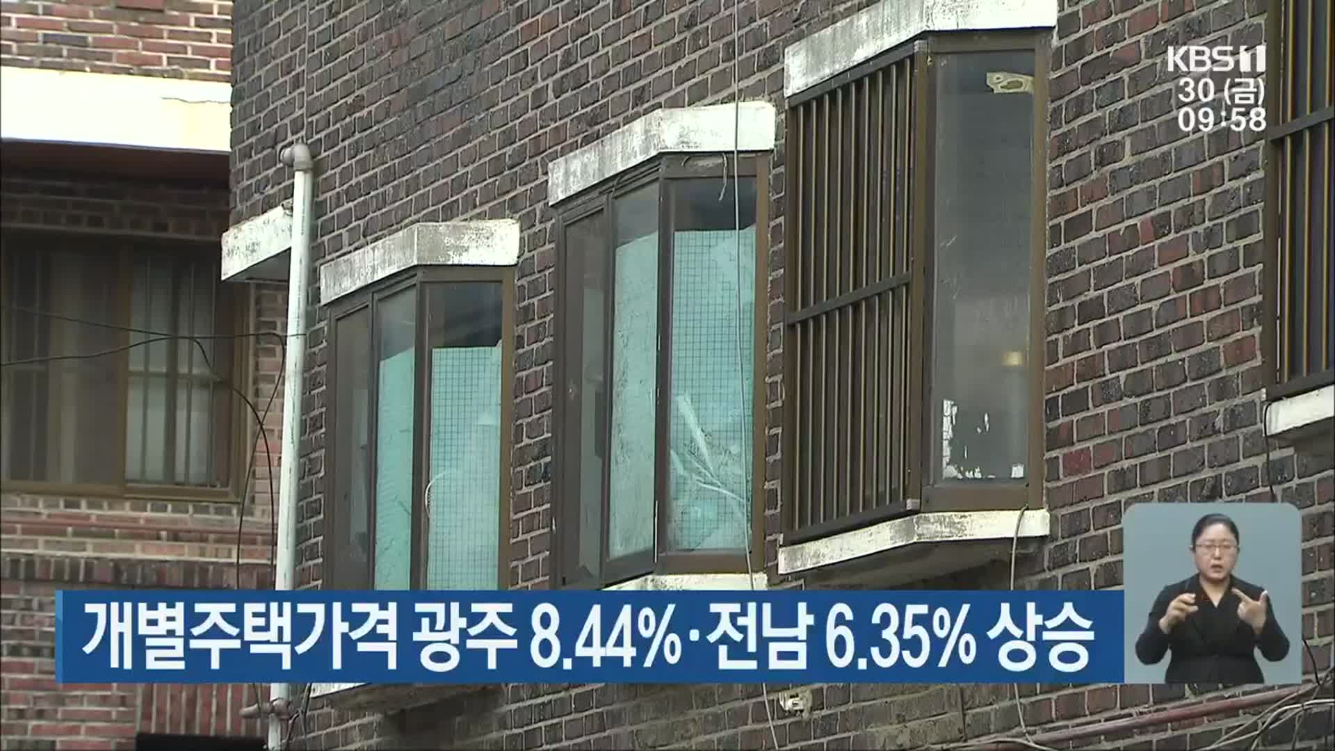 개별주택가격 광주 8.44%· 전남 6.35% 상승