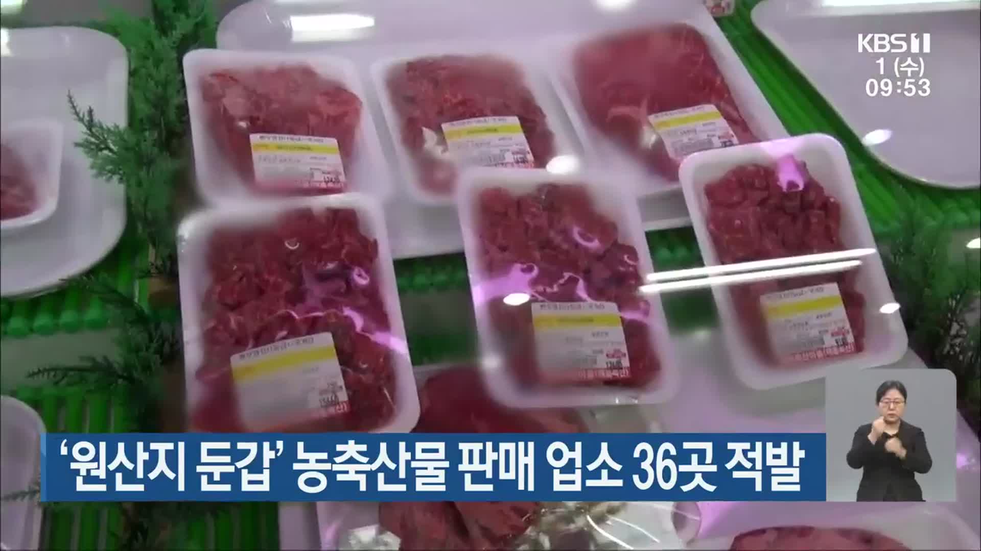 ‘원산지 둔갑’ 농축산물 판매 업소 36곳 적발