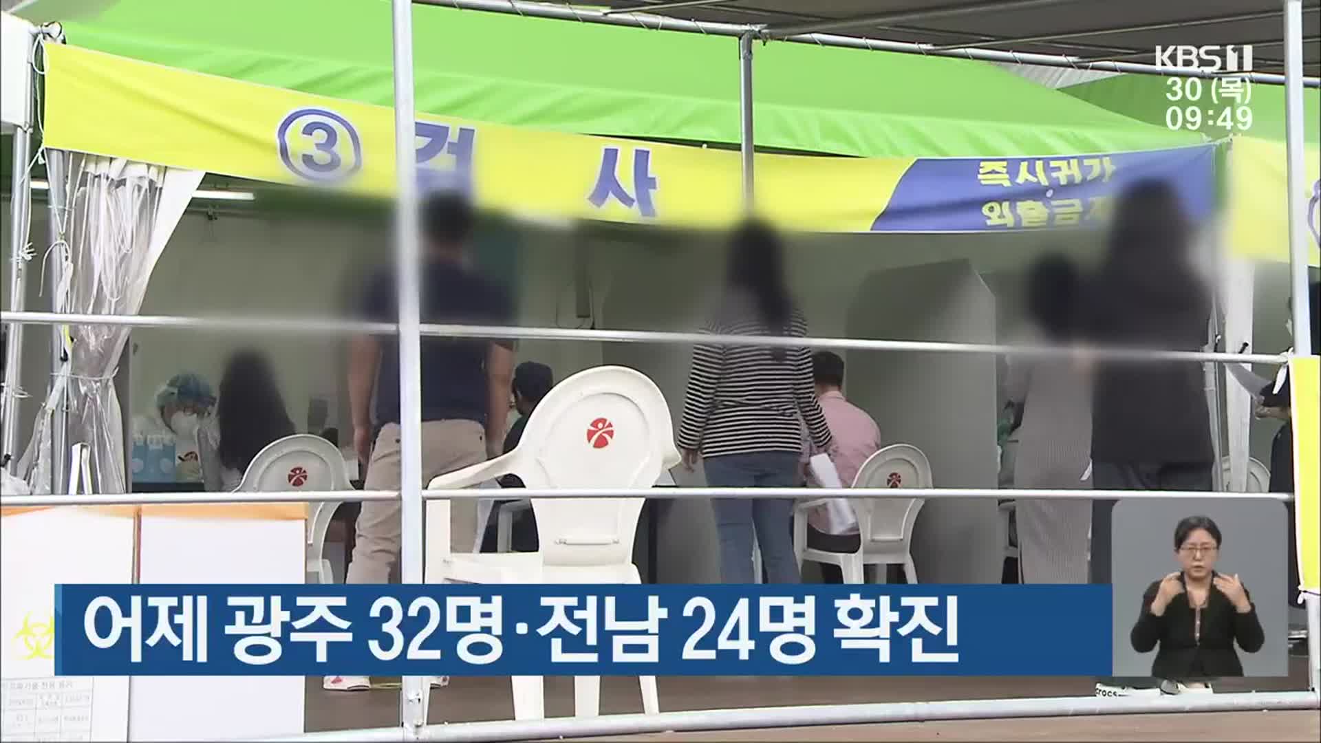 어제 광주 32명·전남 24명 확진