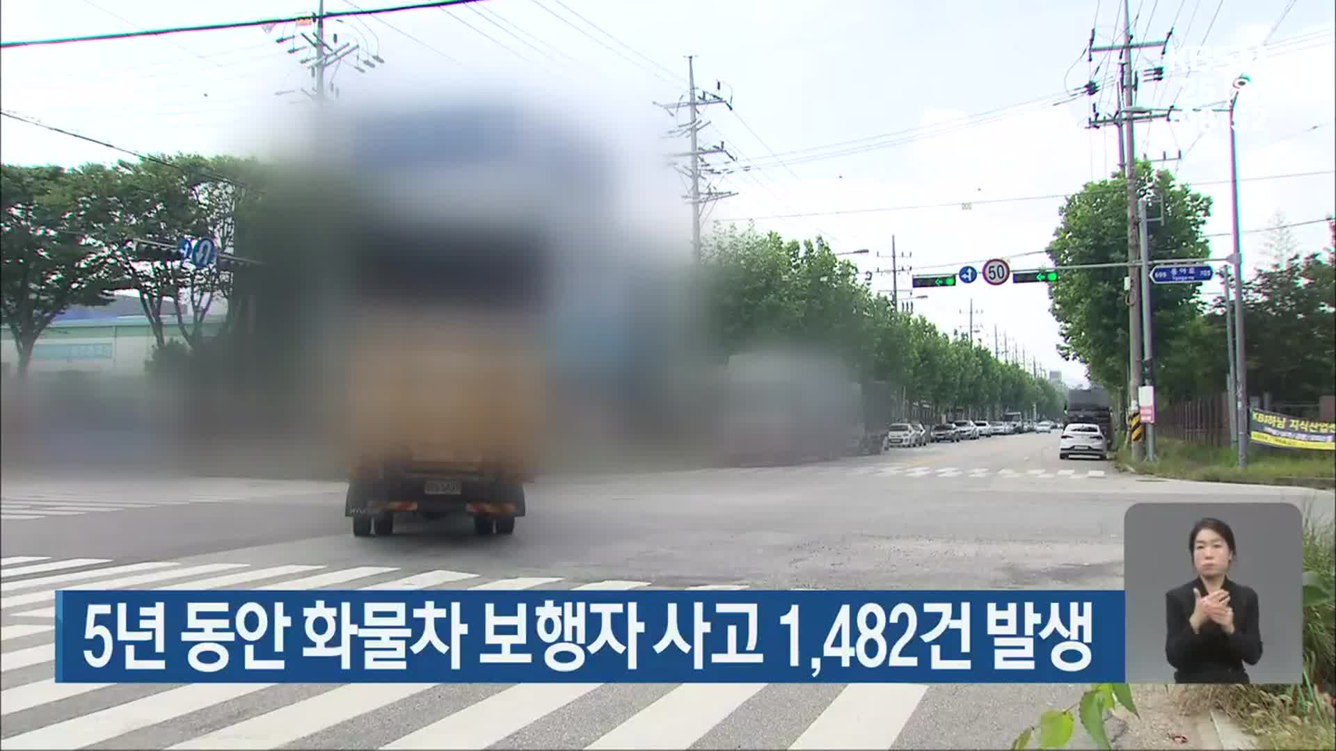 광주·전남 5년 동안 화물차 보행자 사고 1,482건 발생