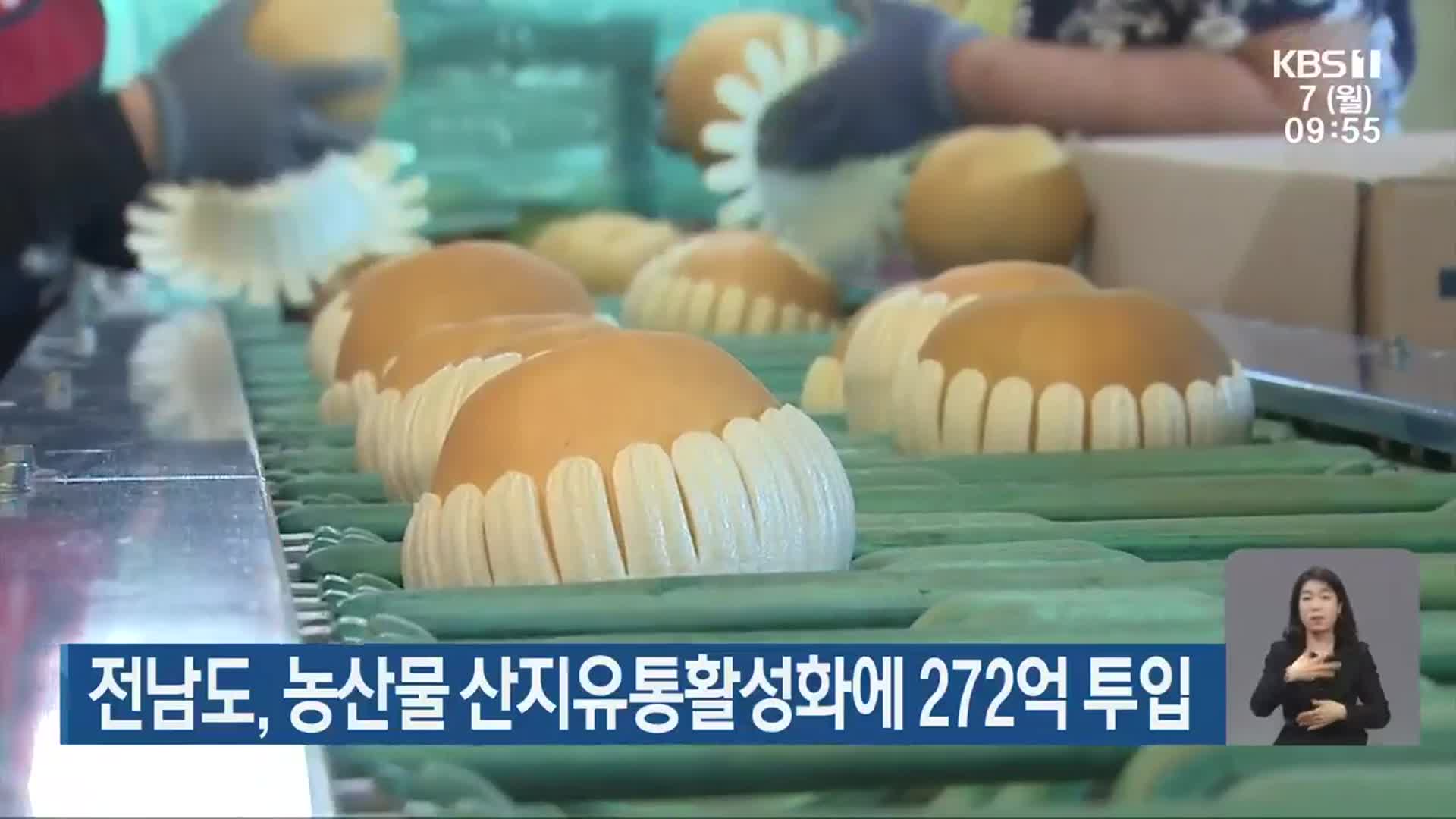 전남도, 농산물 산지유통활성화에 272억 투입