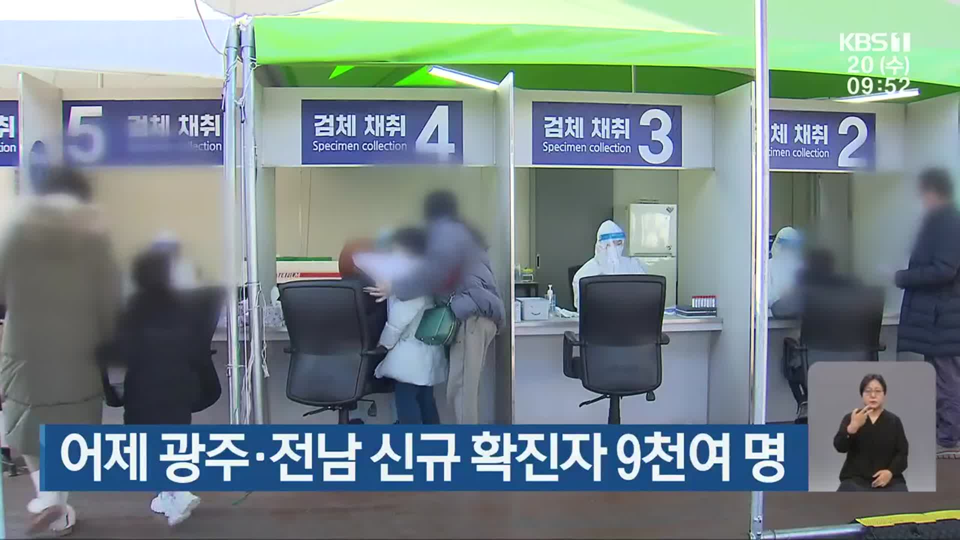 어제 광주·전남 신규 확진자 9천여 명