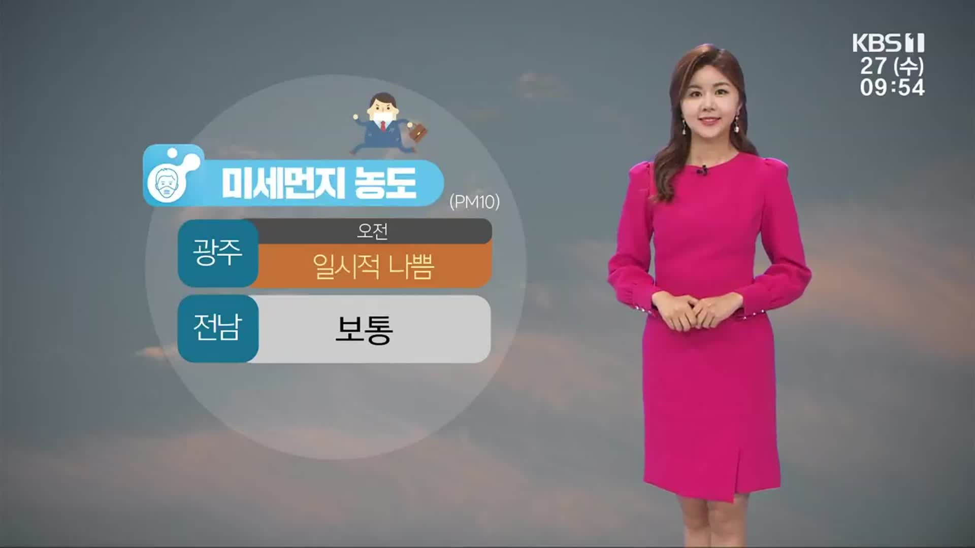 [날씨] 광주·전남 황사 유입, 오전 한때 미세먼지 ‘나쁨’