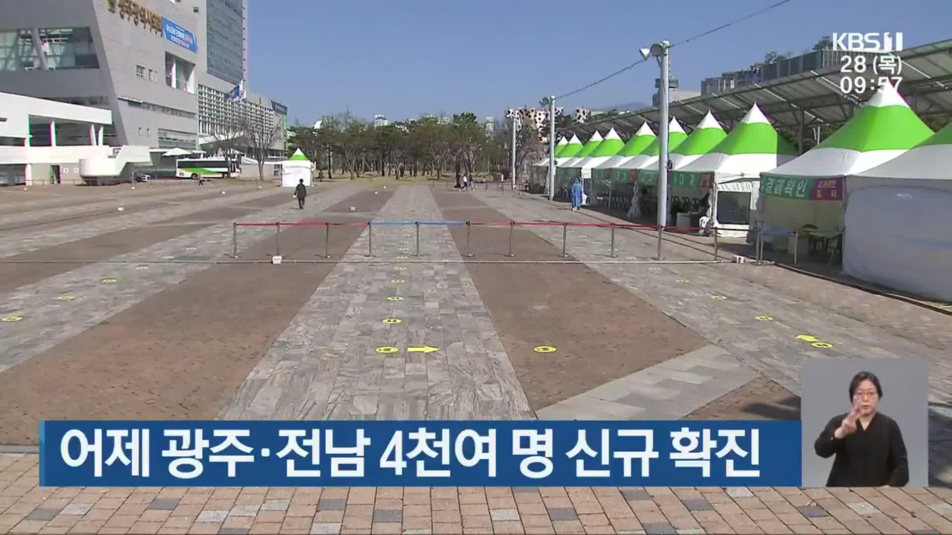 어제 광주·전남 4천여 명 신규 확진