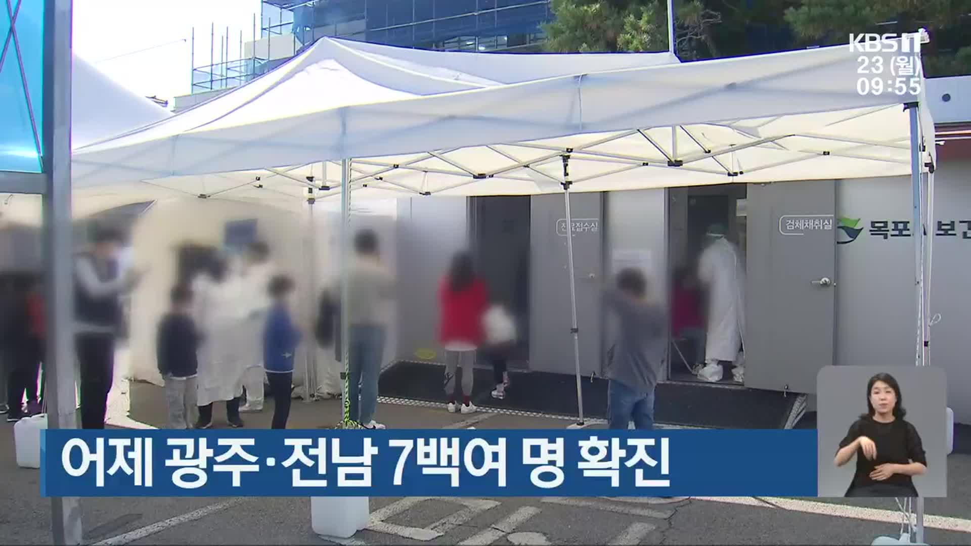 어제 광주·전남 7백여 명 확진