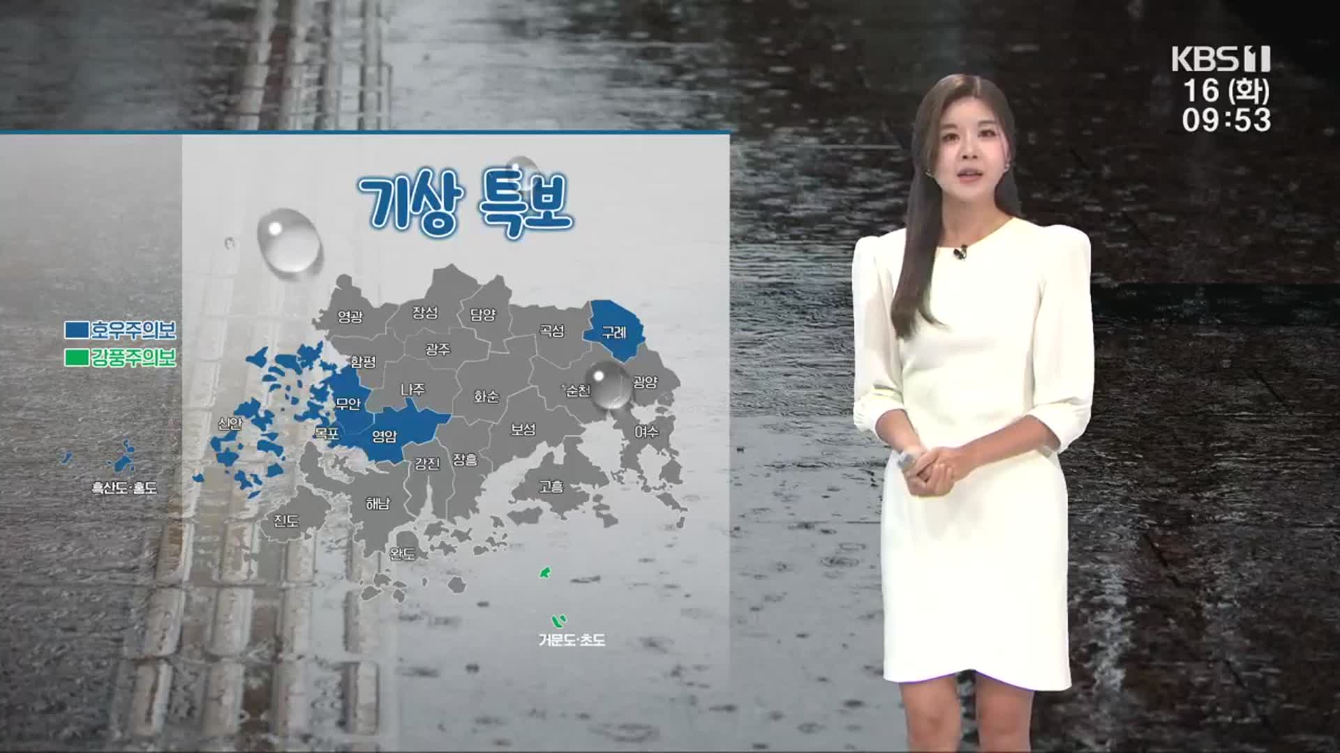 [날씨] 광주·전남 내일 낮까지 곳곳 비…일부 호우주의보