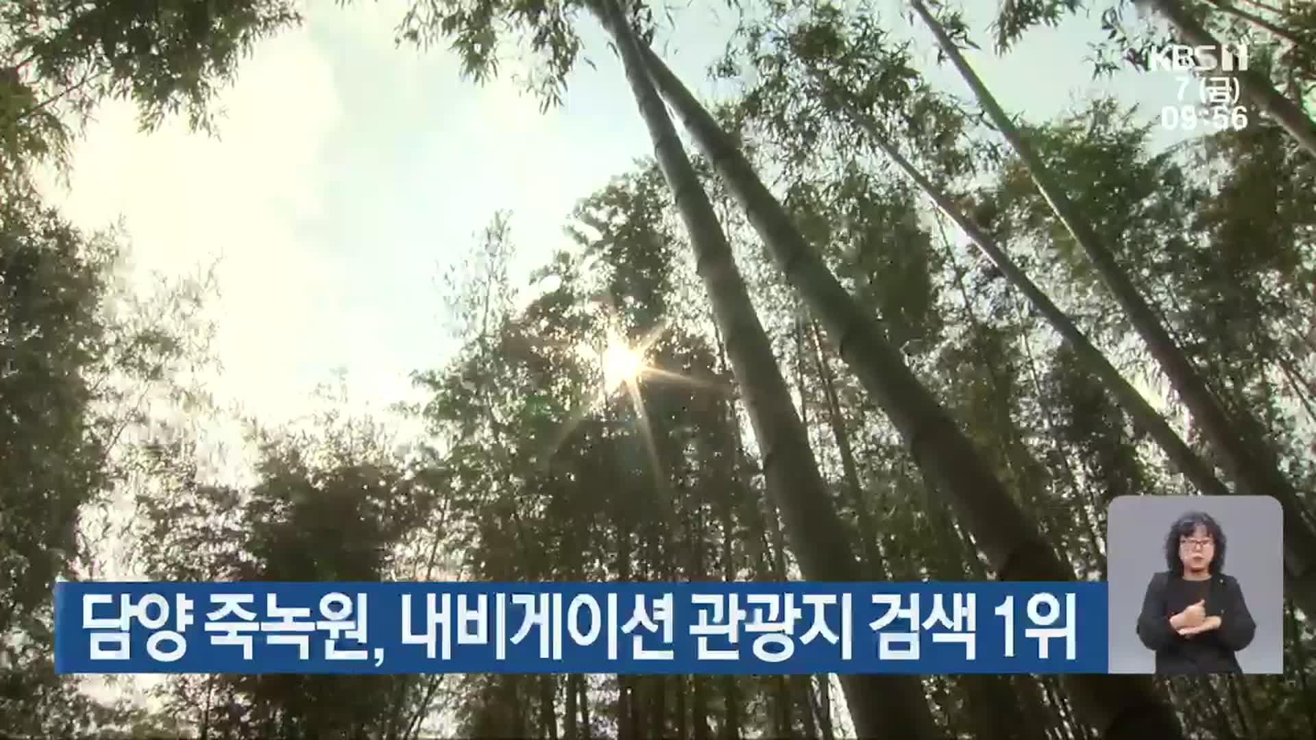 담양 죽녹원, 내비게이션 관광지 검색 1위