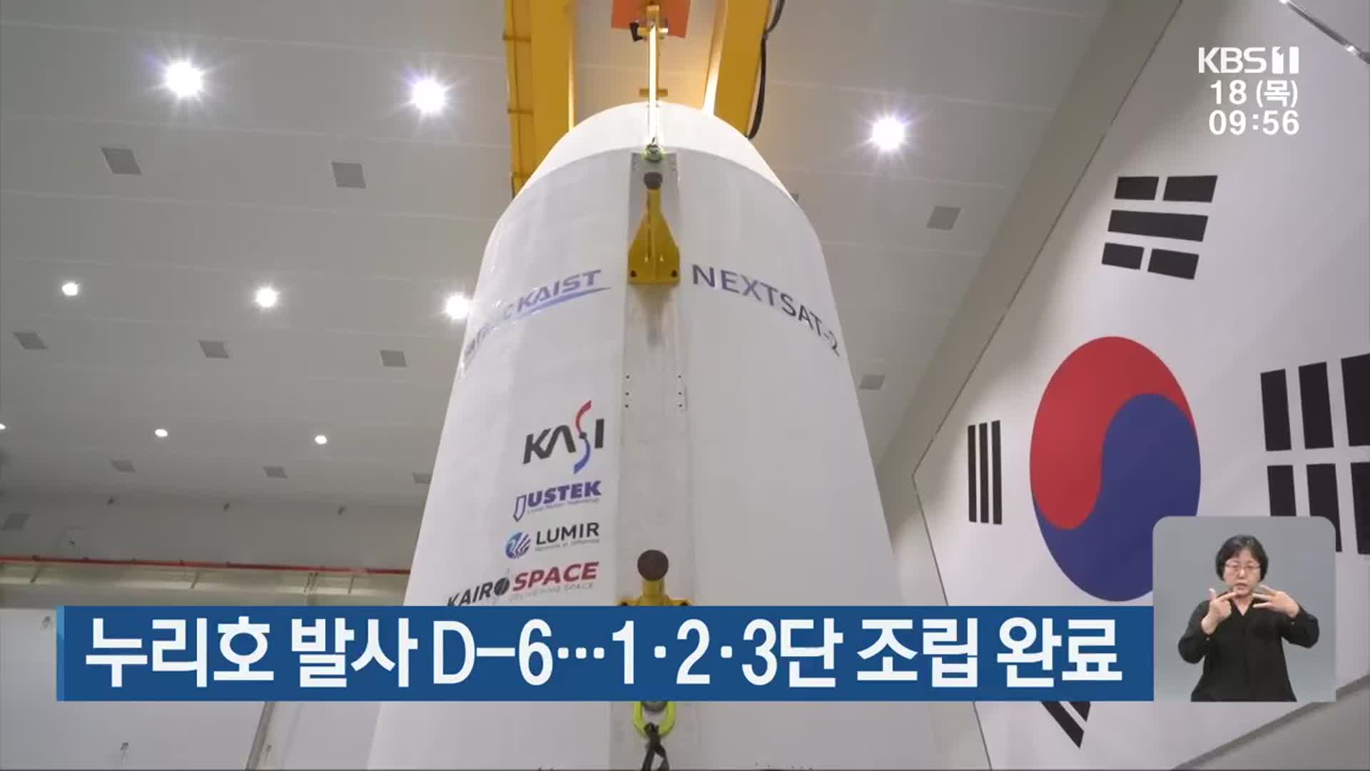 누리호 발사 D-6…1·2·3단 조립 완료