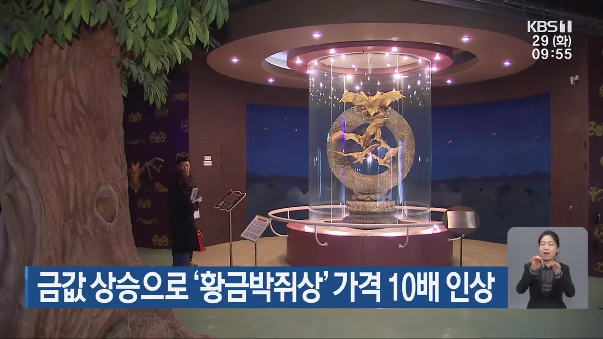 금값 상승으로 ‘황금박쥐상’ 가격 10배 인상