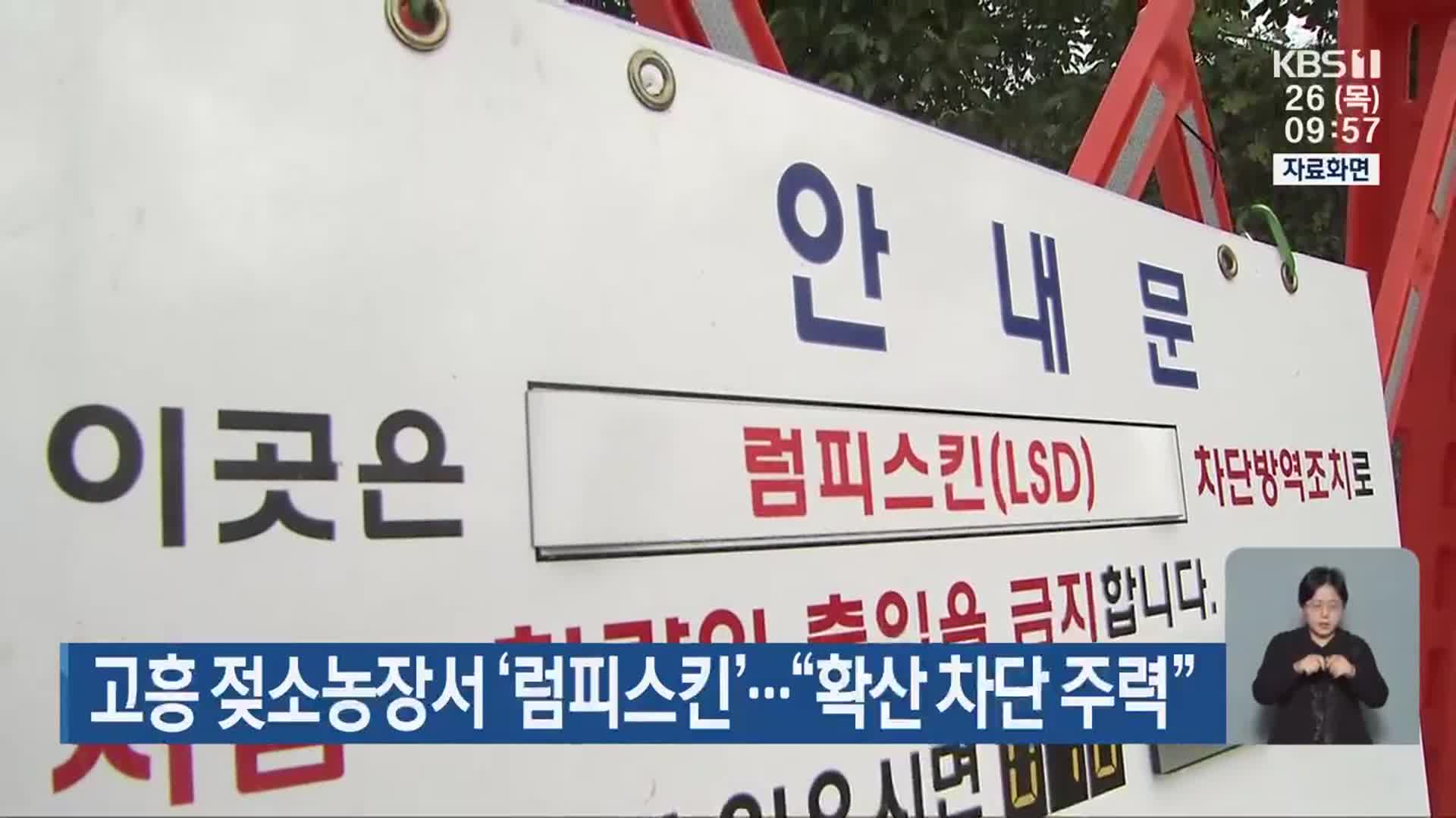 고흥 젖소농장서 ‘럼피스킨’…“확산 차단 주력”