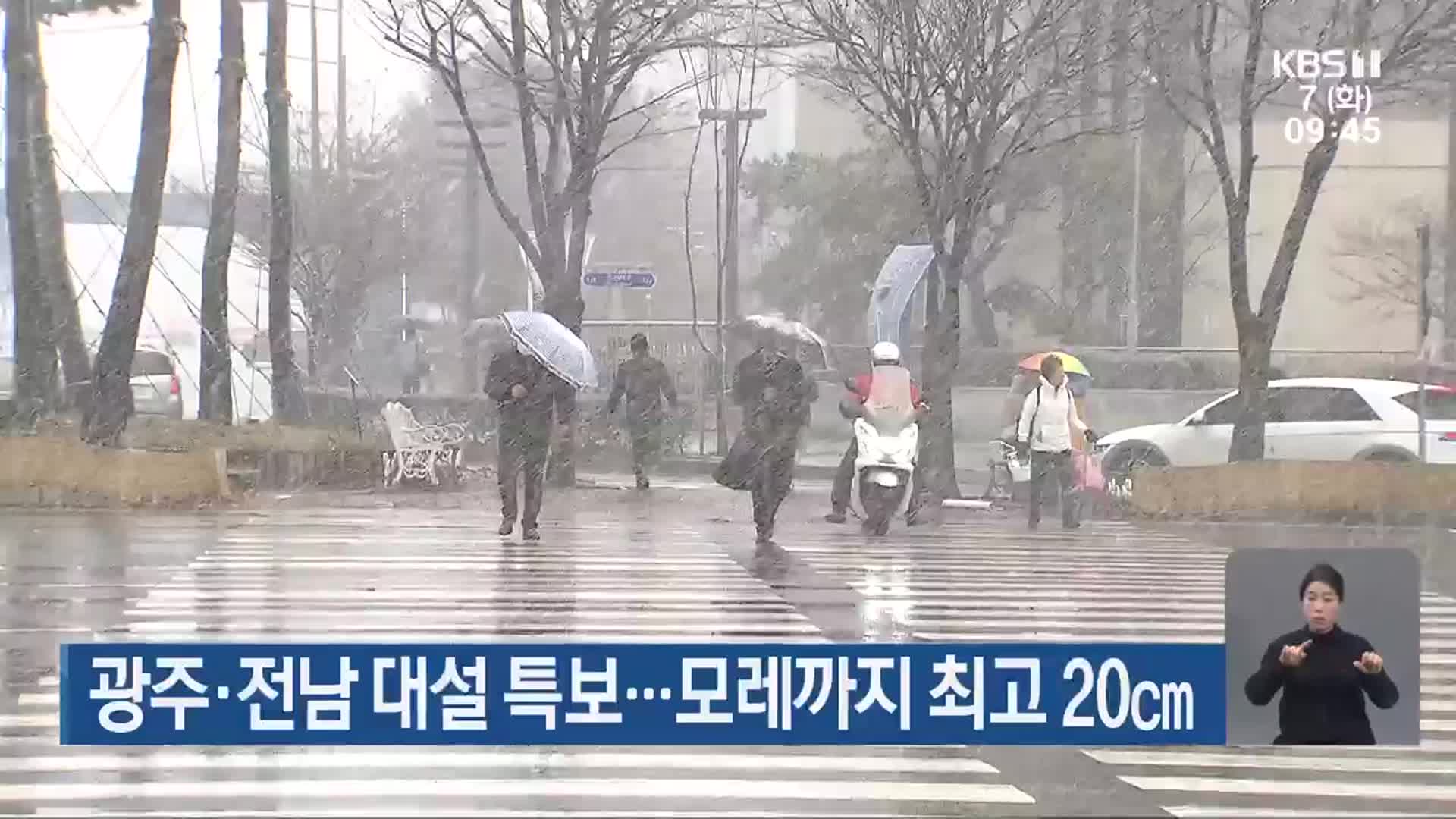광주·전남 대설 특보…모레까지 최고 20cm