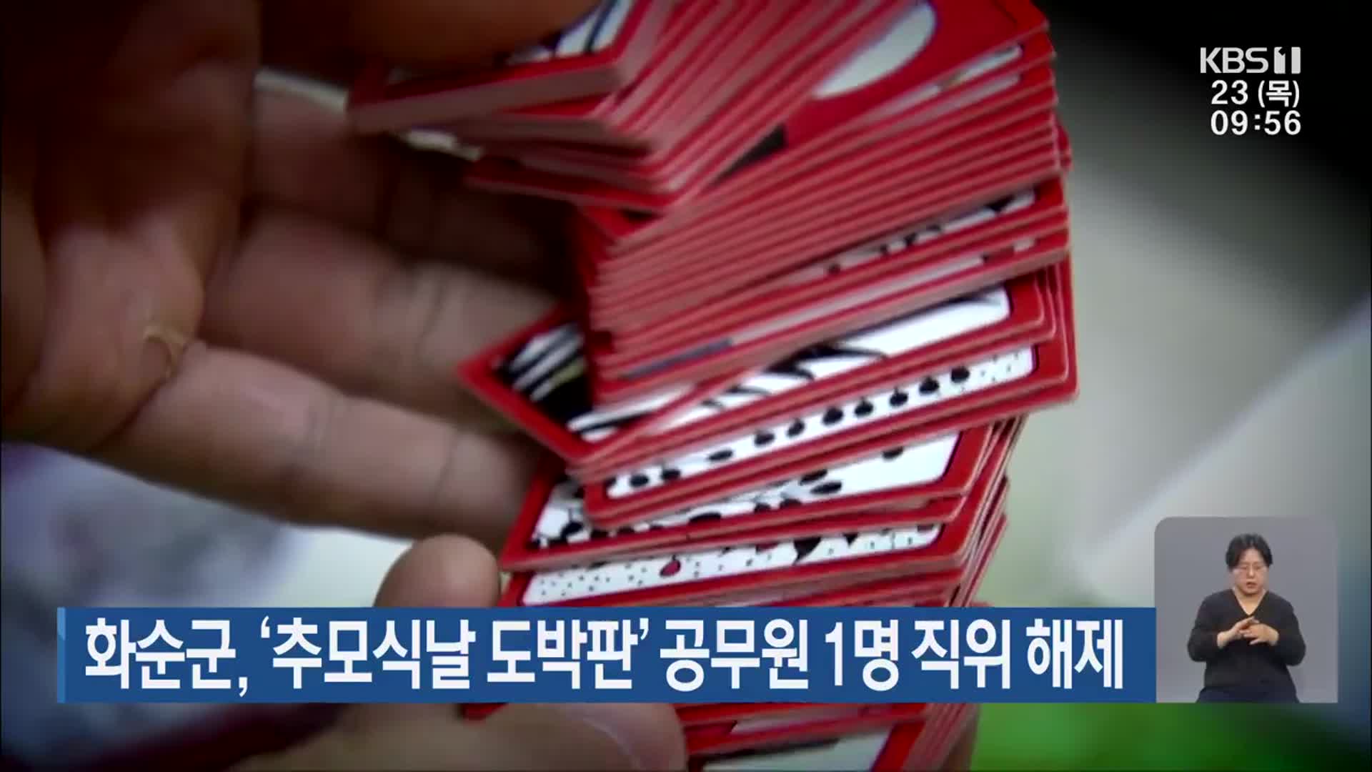 화순군, ‘추모식날 도박판’ 공무원 1명 직위 해제