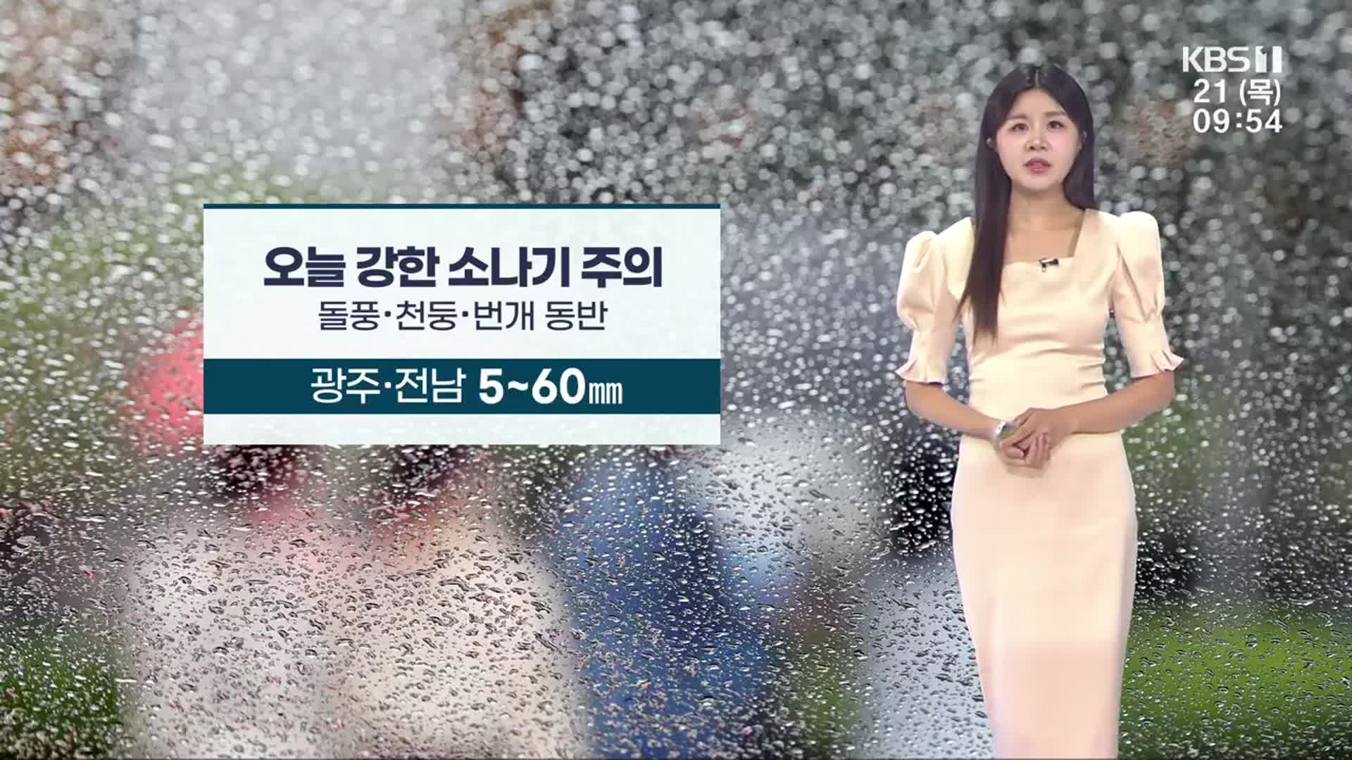 [날씨] 광주·전남 8월 말에도 폭염…밤까지 요란한 소나기