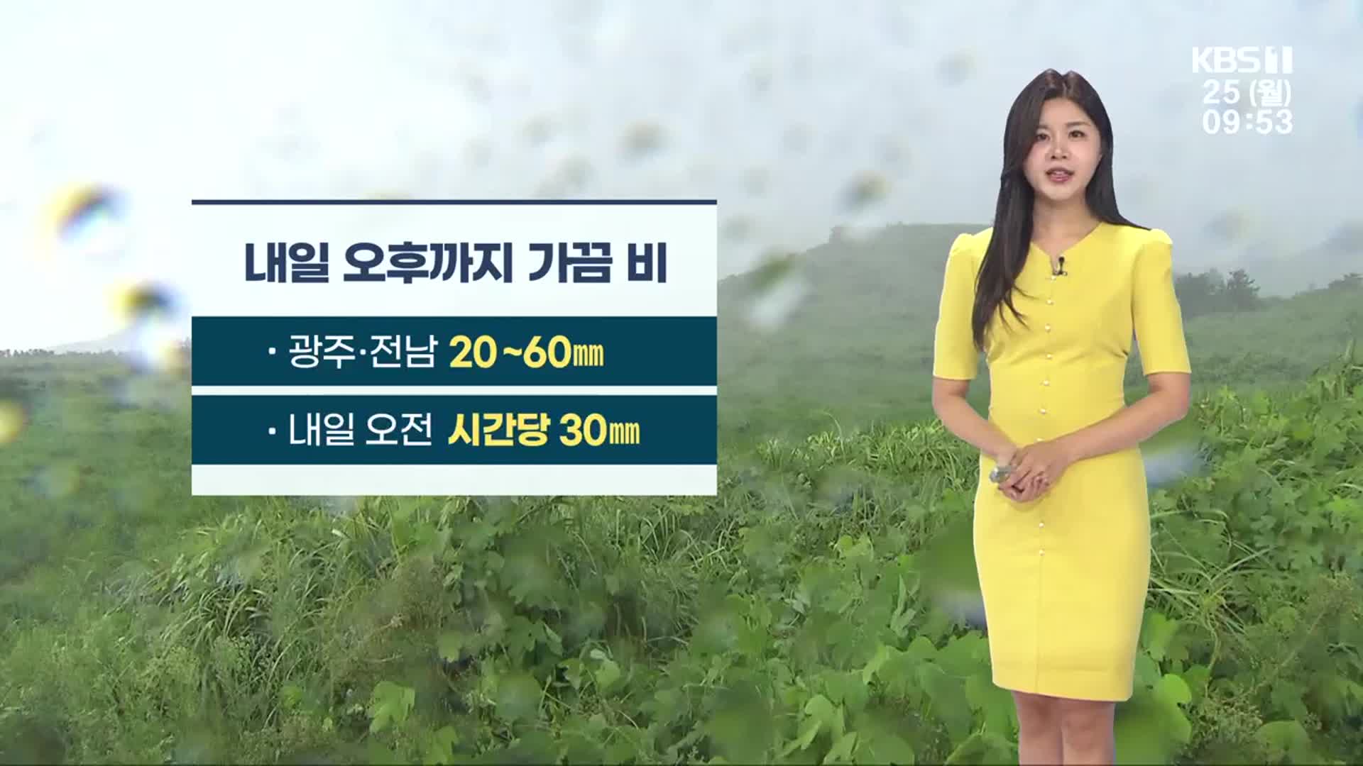 [날씨] 광주·전남 내일 오전 강한 비…한낮 체감 33도 무더위