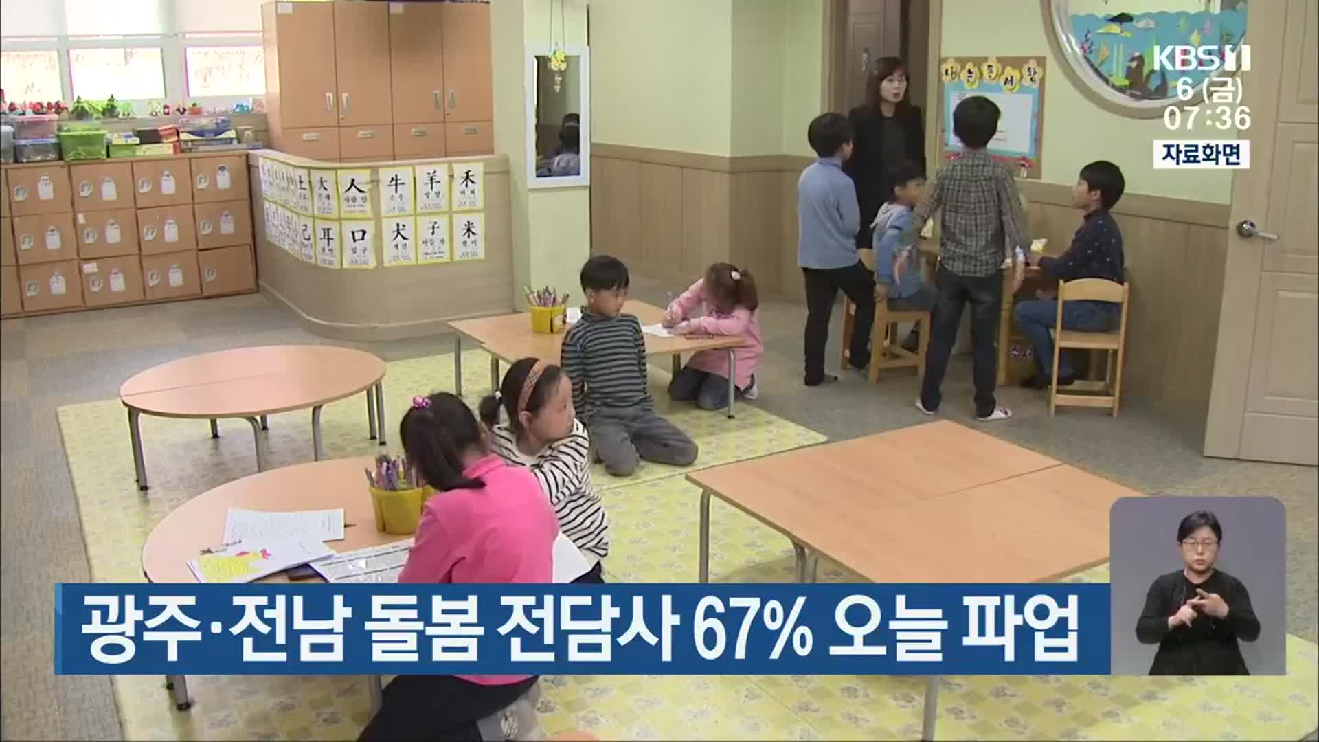 광주·전남 돌봄 전담사 67% 오늘 파업