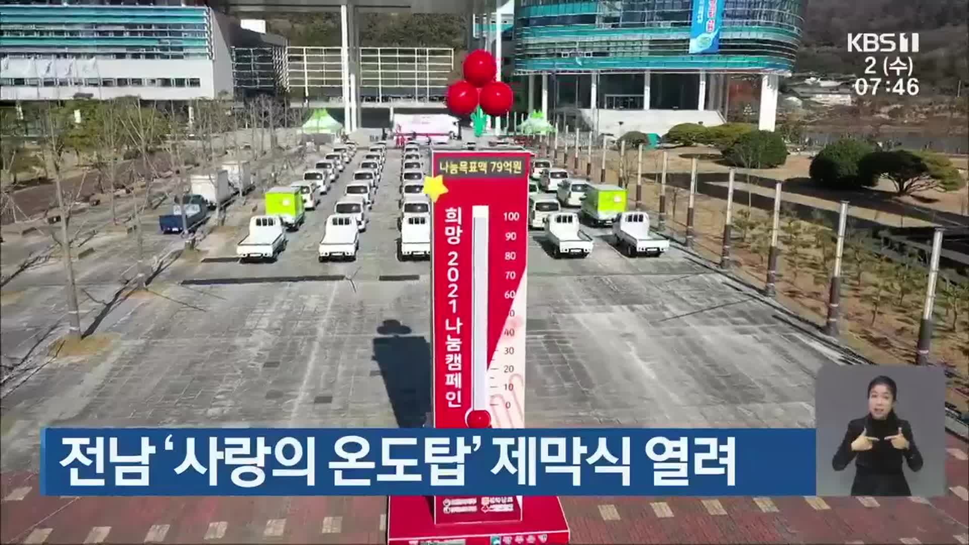 전남 ‘사랑의 온도탑’ 제막식 열려