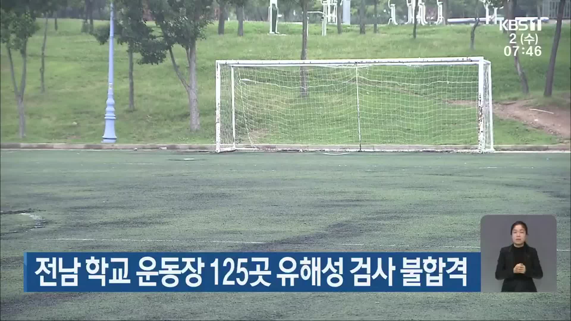 전남 학교 운동장 125곳 유해성 검사 불합격