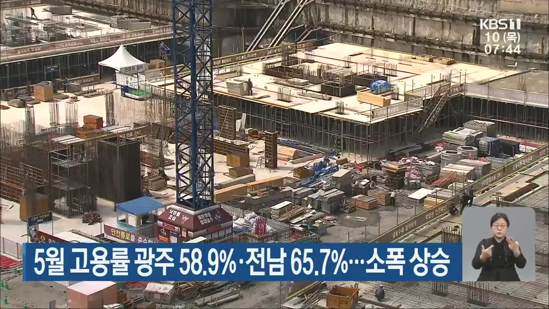 5월 고용률 광주 58.9%·전남 65.7%…소폭 상승